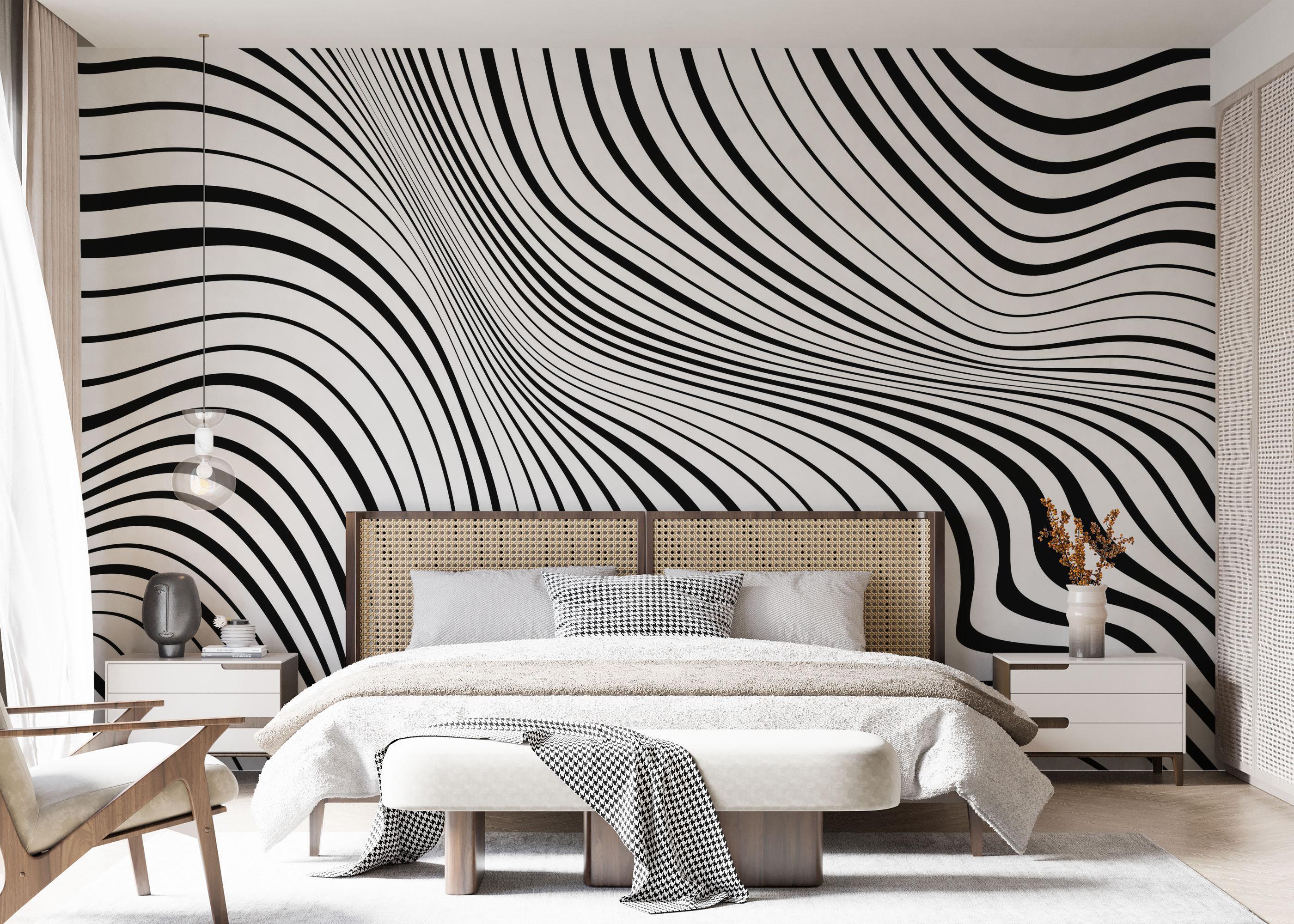 Fototapete Black 3d Texture Line mockup 7