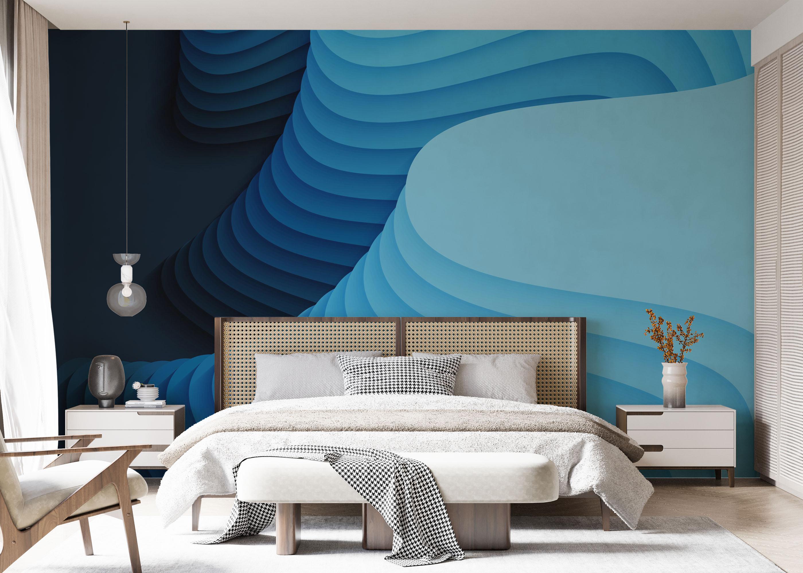 Fototapete Blue Shades Paper mockup 7