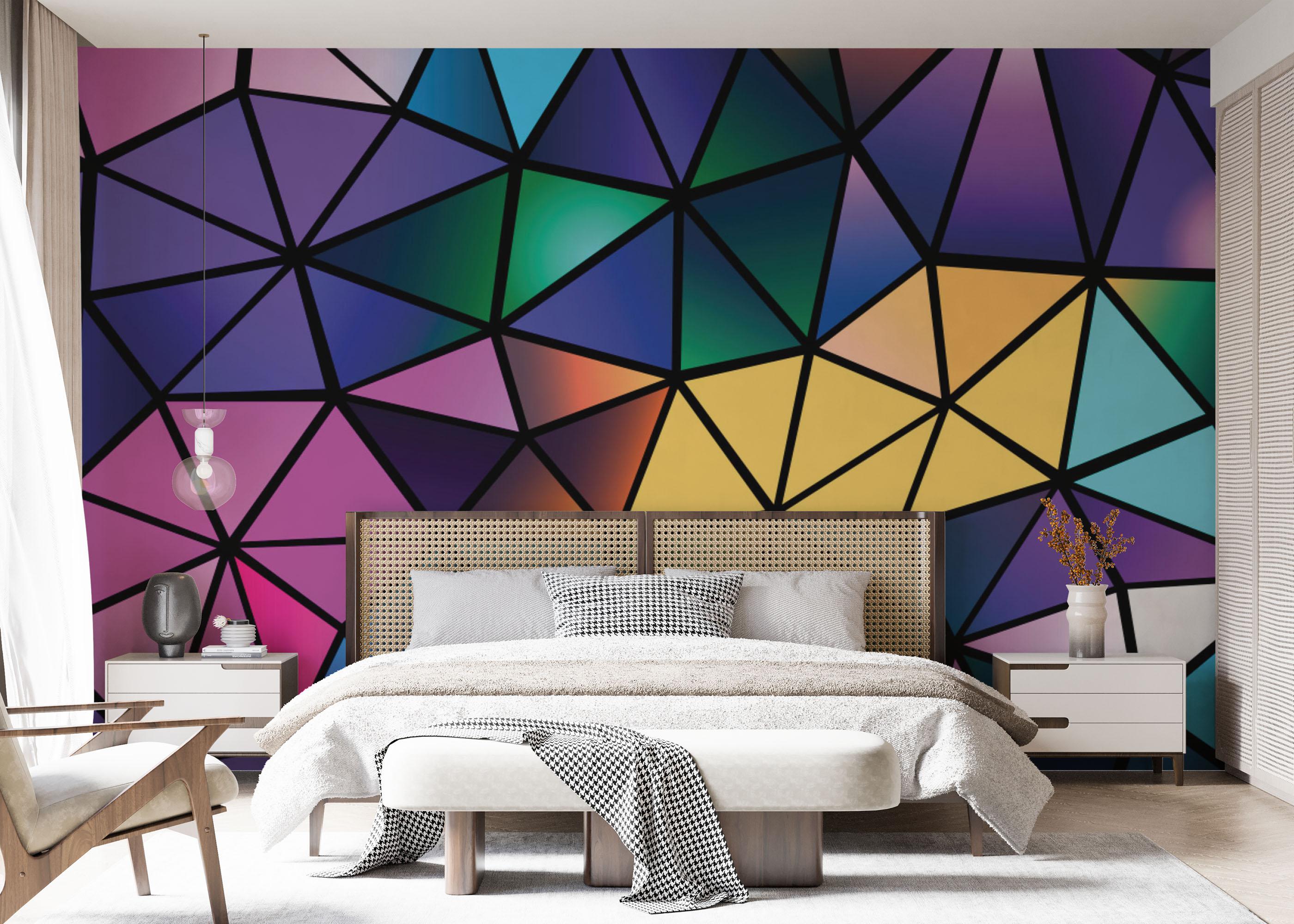Fototapete Color Mosaic Polygons mockup 7