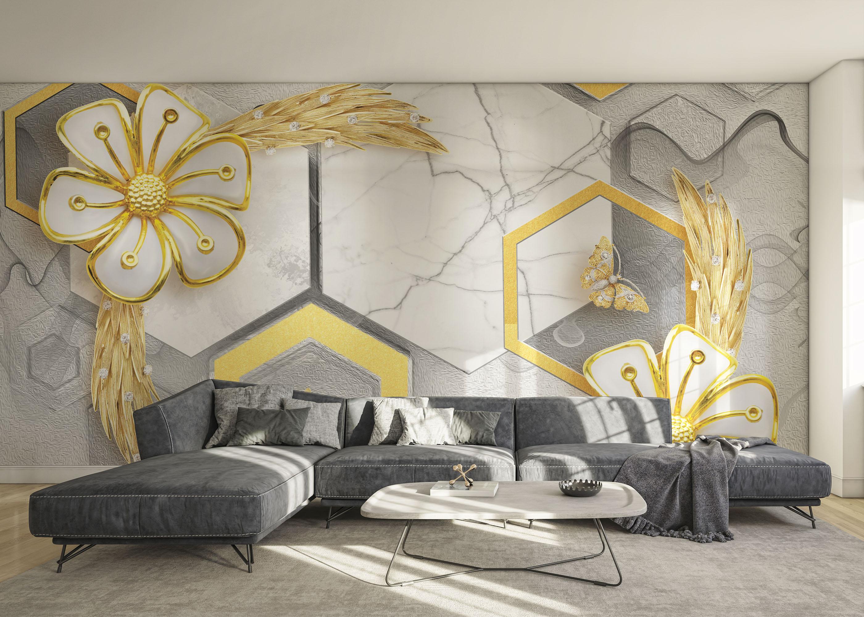 Fototapete 3d Geometric Nature mockup 0