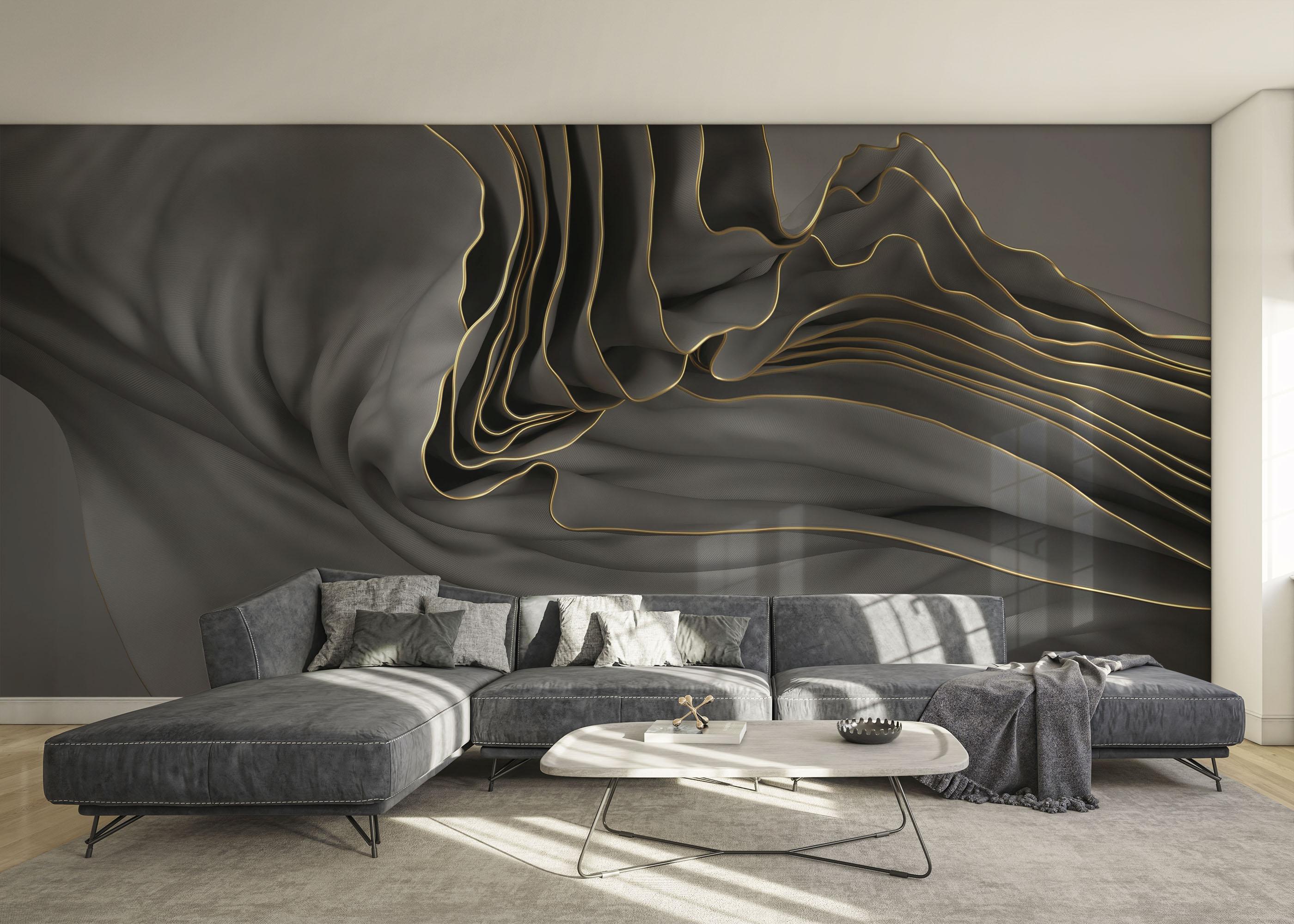 Fototapete 3d Wavy Material mockup 0