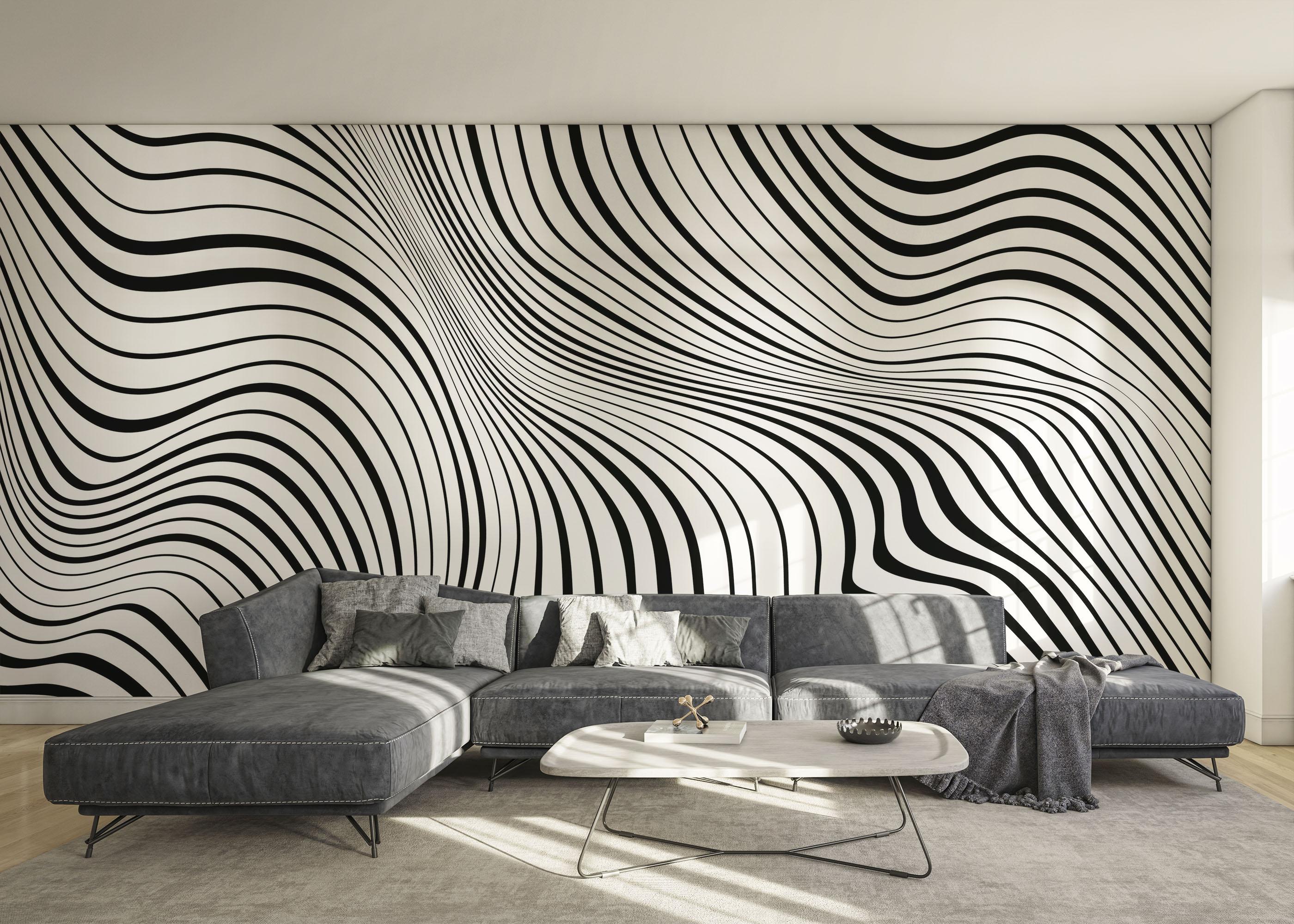 Fototapete Black 3d Texture Line mockup 0