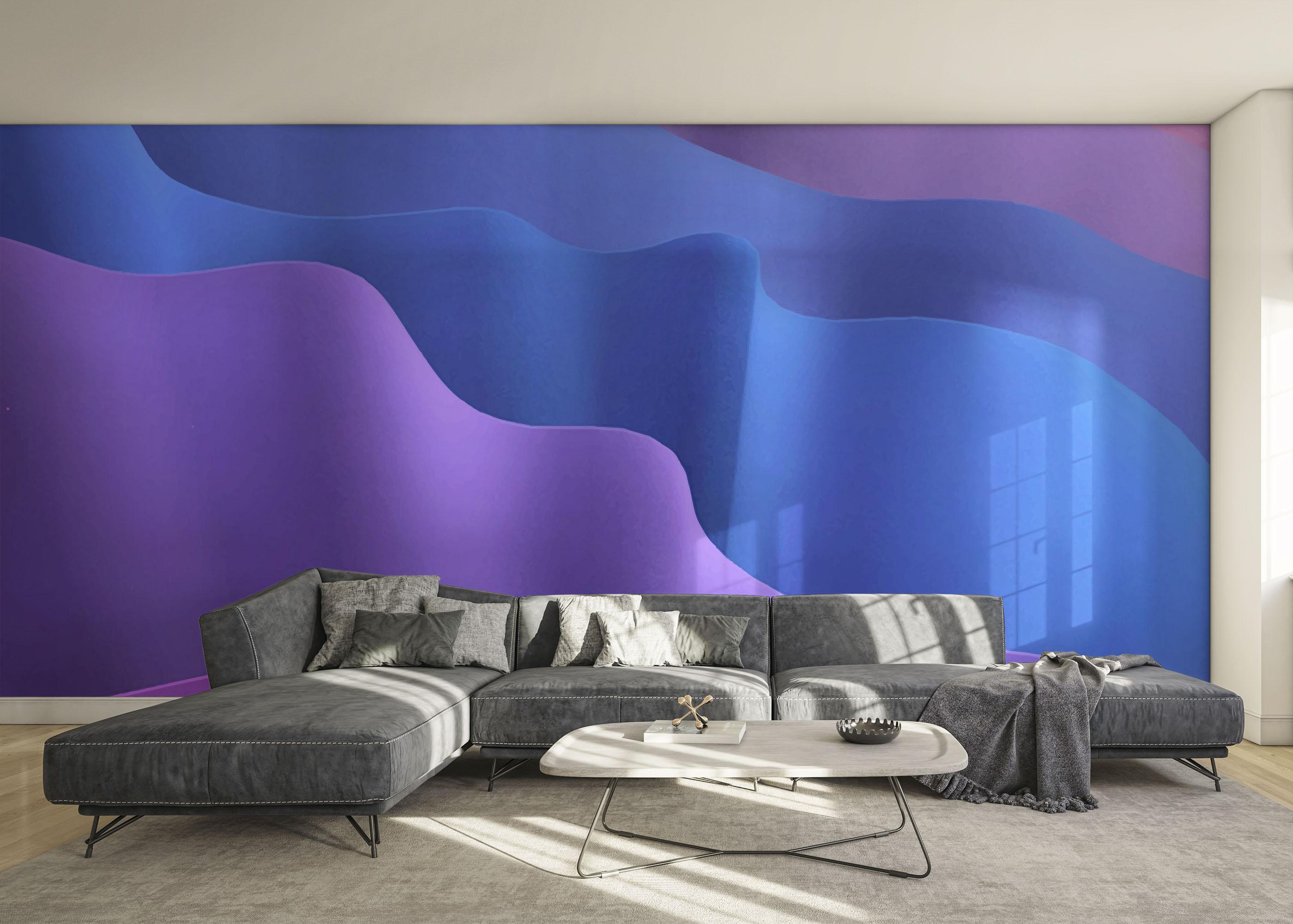 Fototapete Blue 3d Paper mockup 0