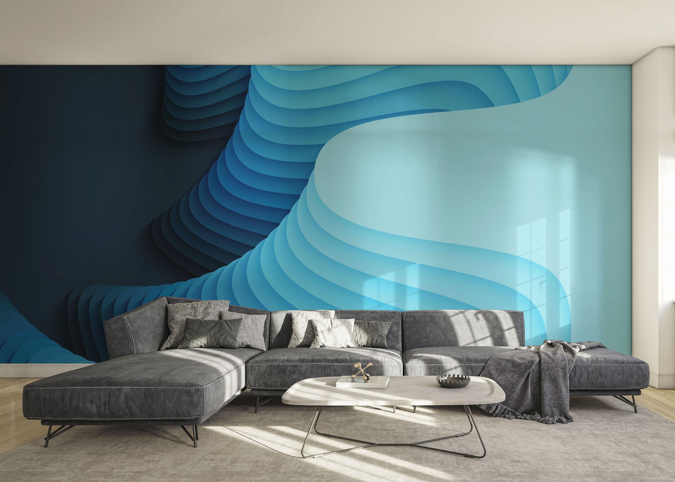 Fototapete Blue Shades Paper mockup 0