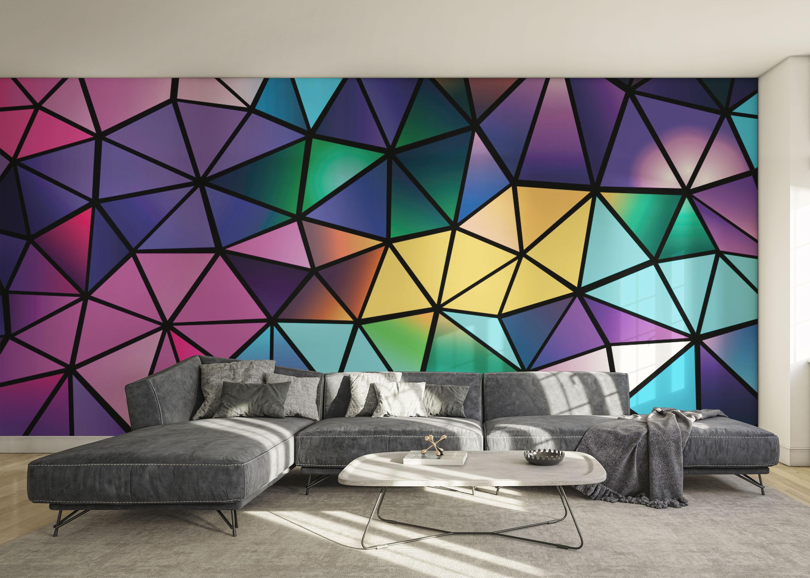 Fototapete Color Mosaic Polygons mockup 0