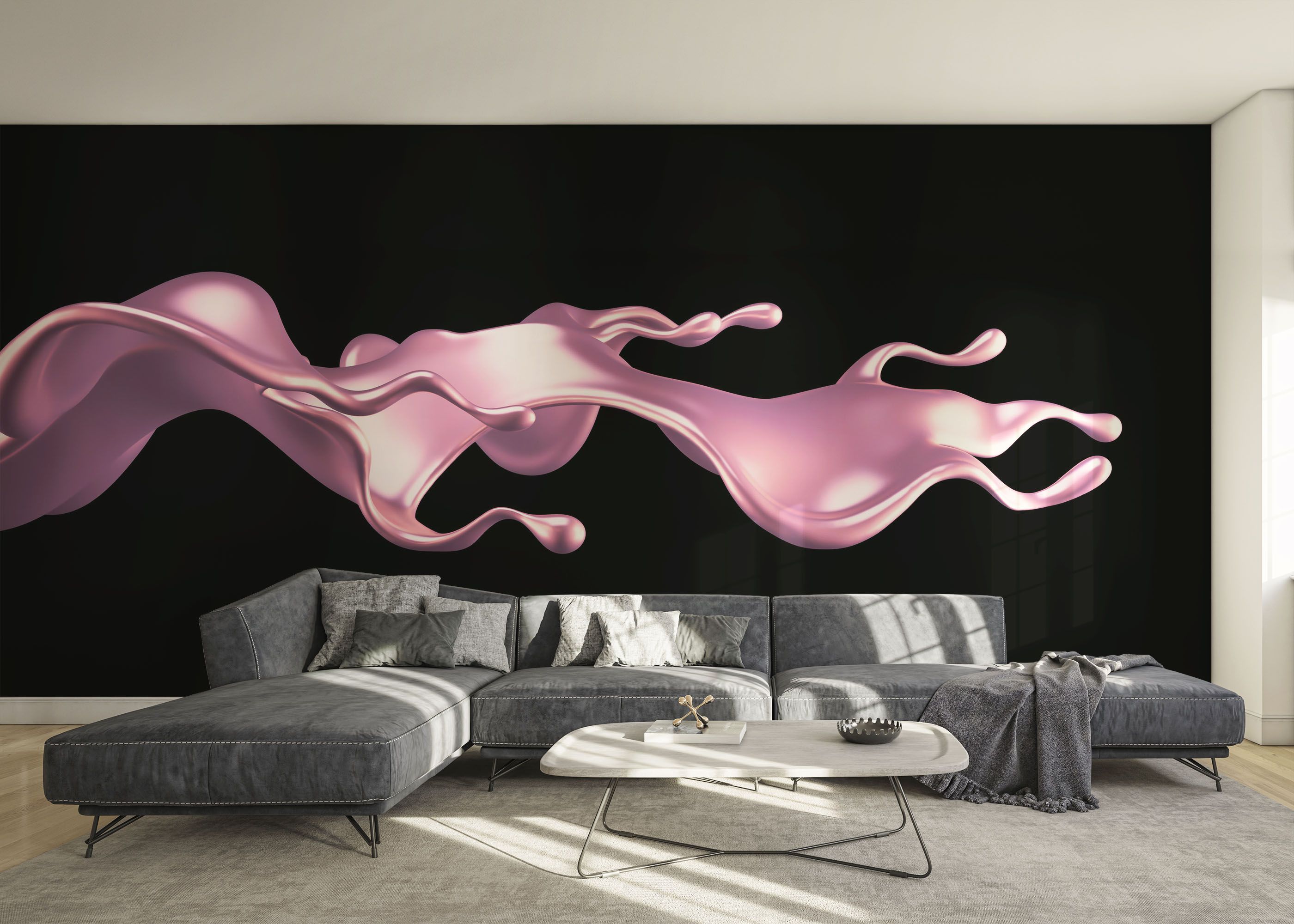 Cool Pink Floating Liquid mockup 0