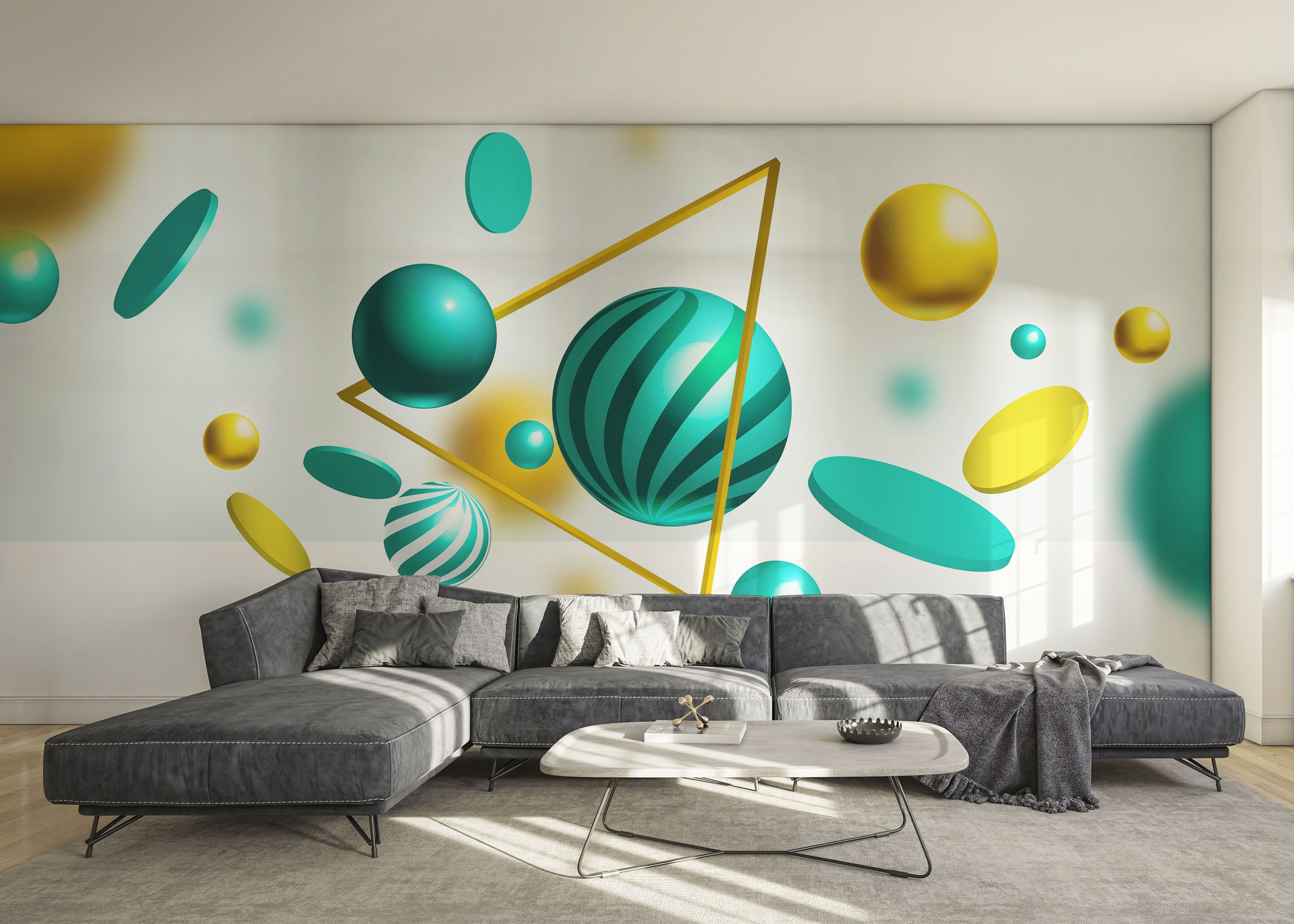 Floating Green Balls mockup 0