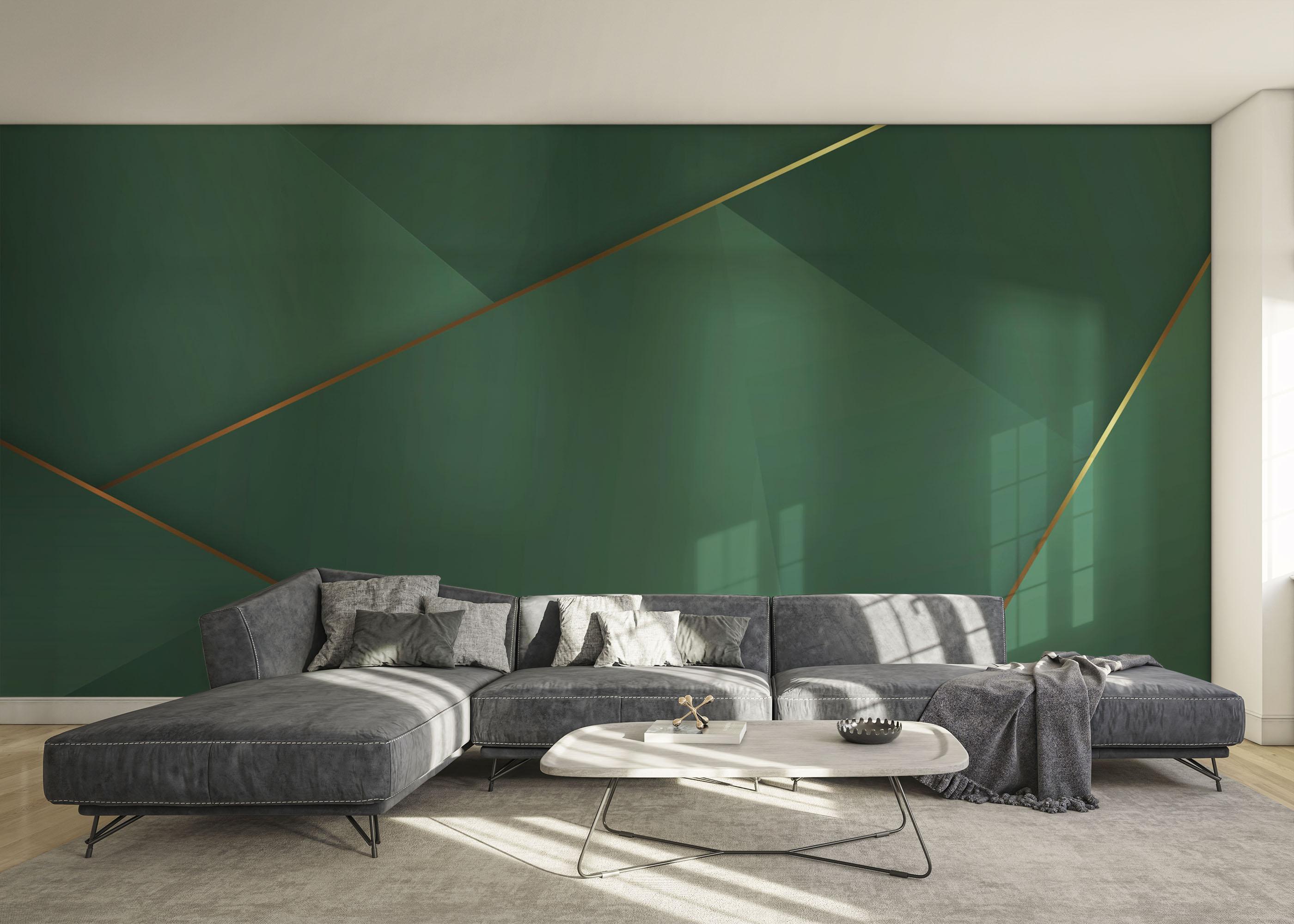 Fototapete Gold 3d Triangle Line mockup 0