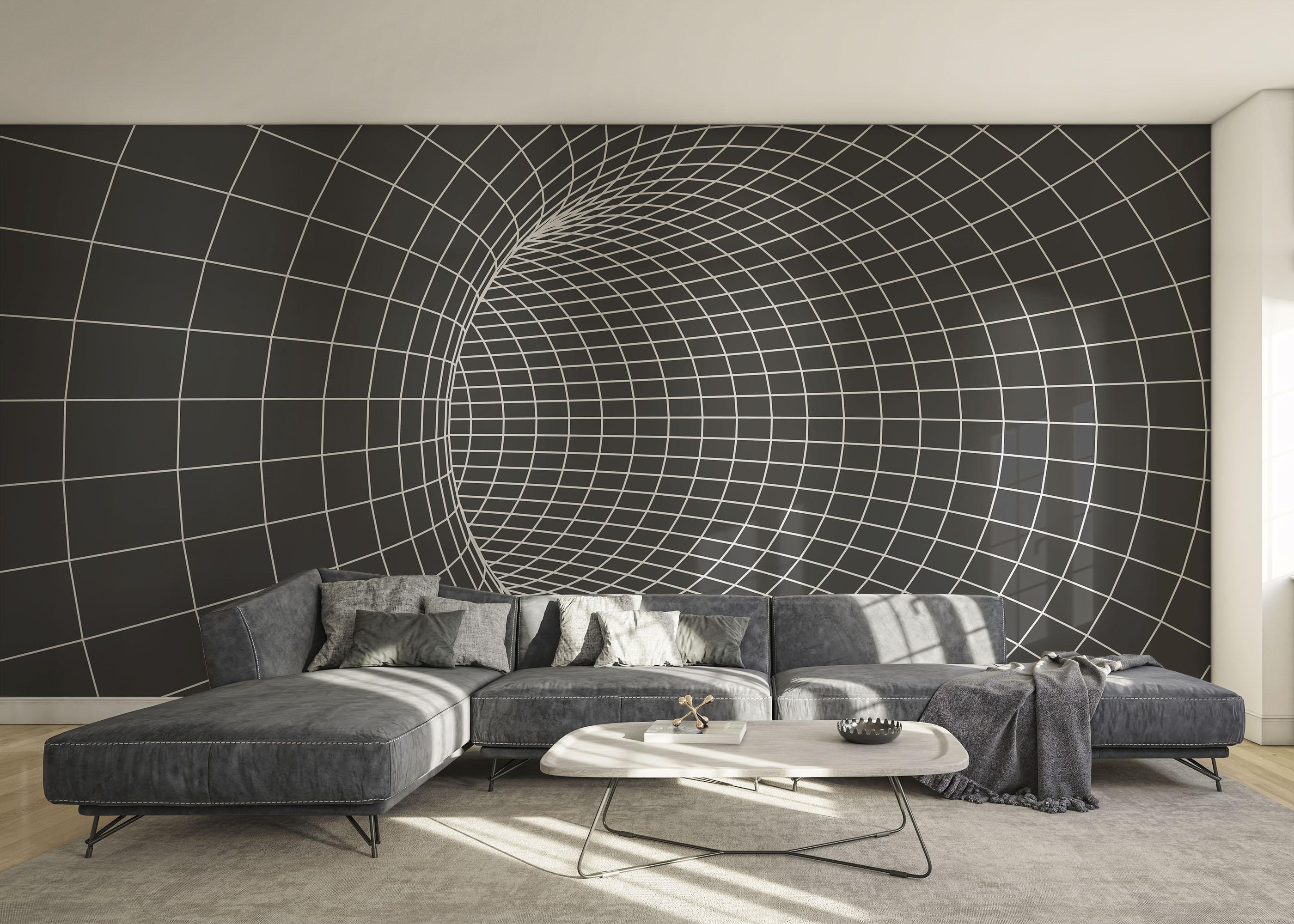 Fototapete Grey Tunnel Line mockup 0