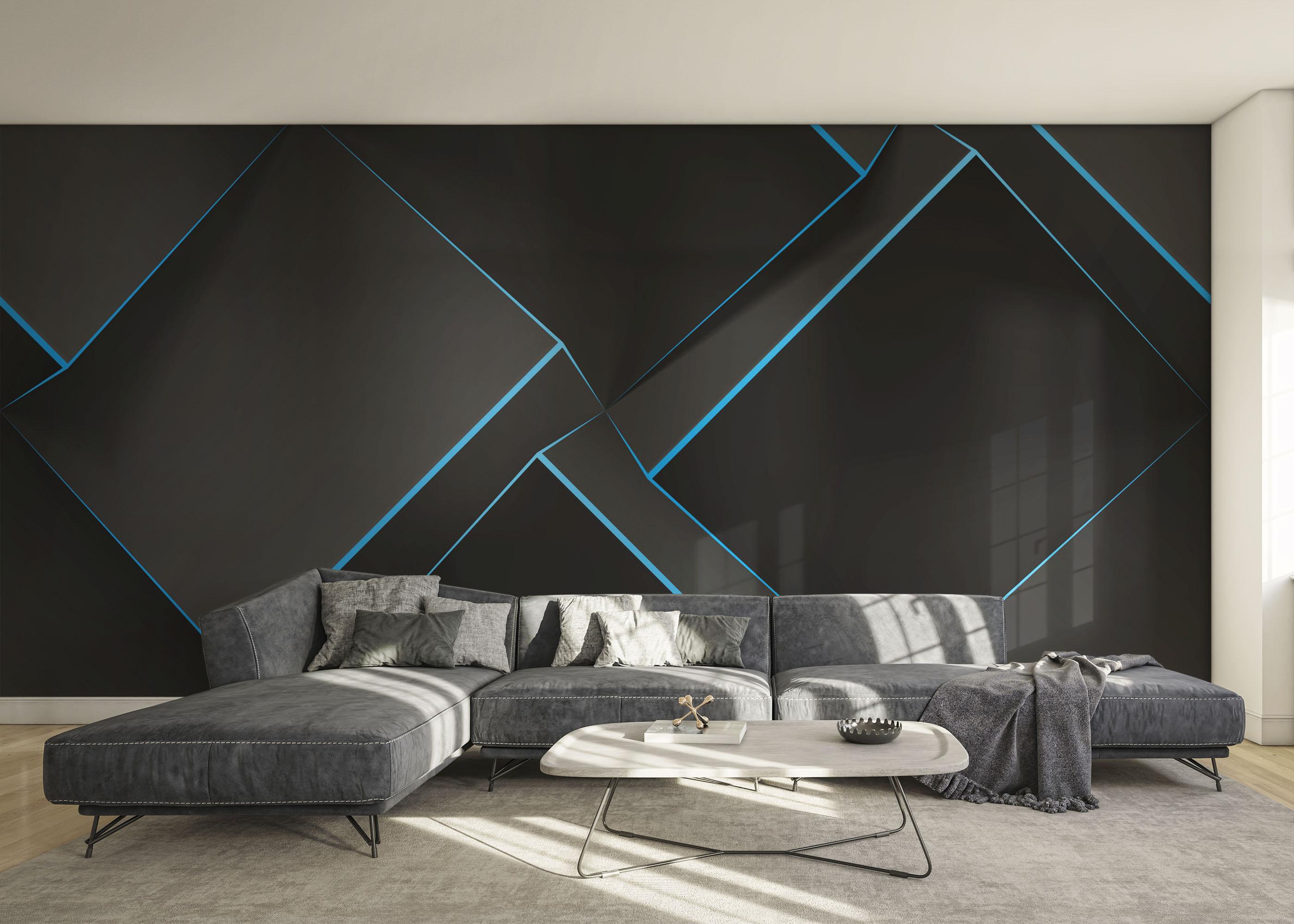 Fototapete Volumetric Blue Cubes mockup 0