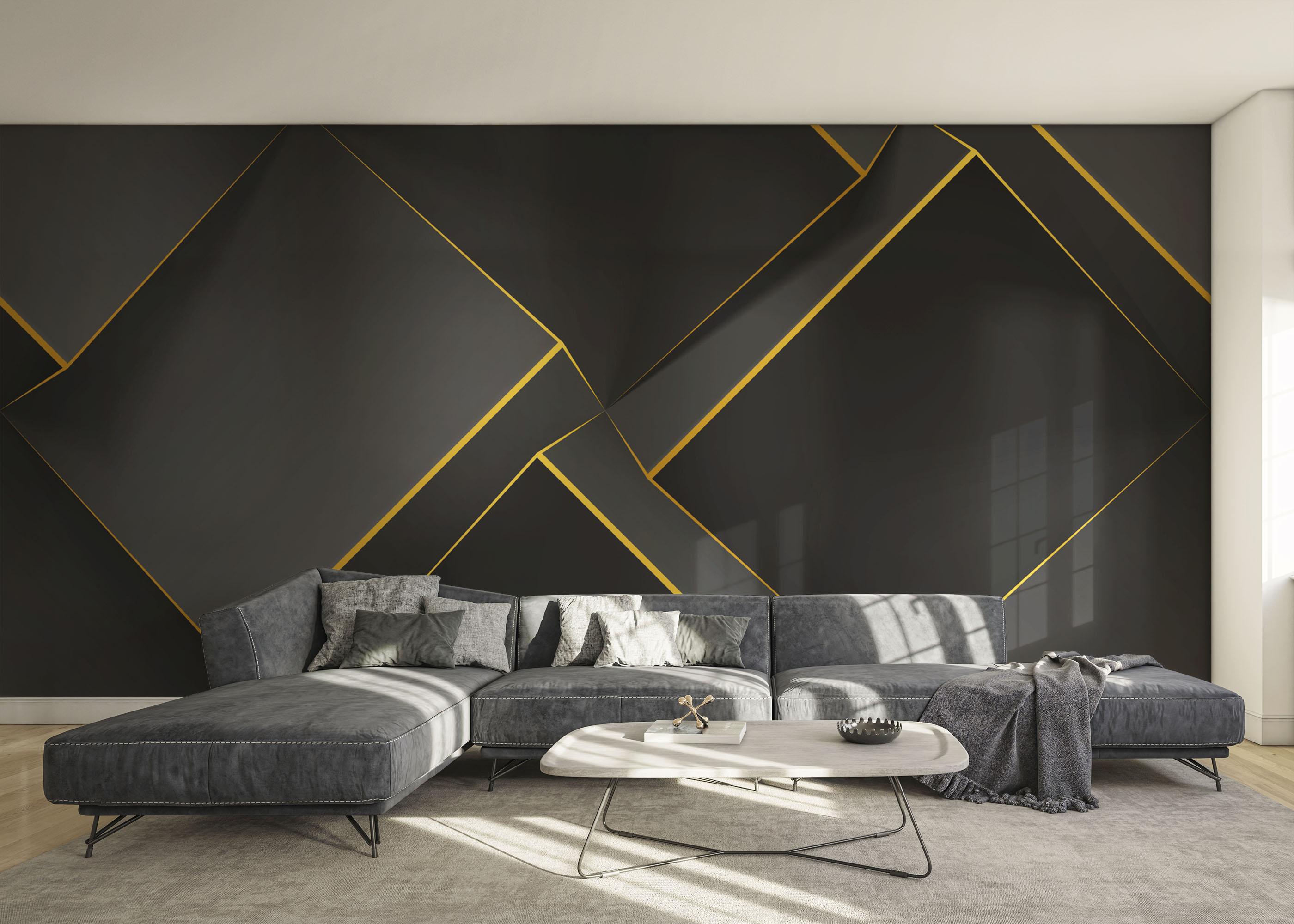 Fototapete Volumetric Yellow Cubes mockup 0