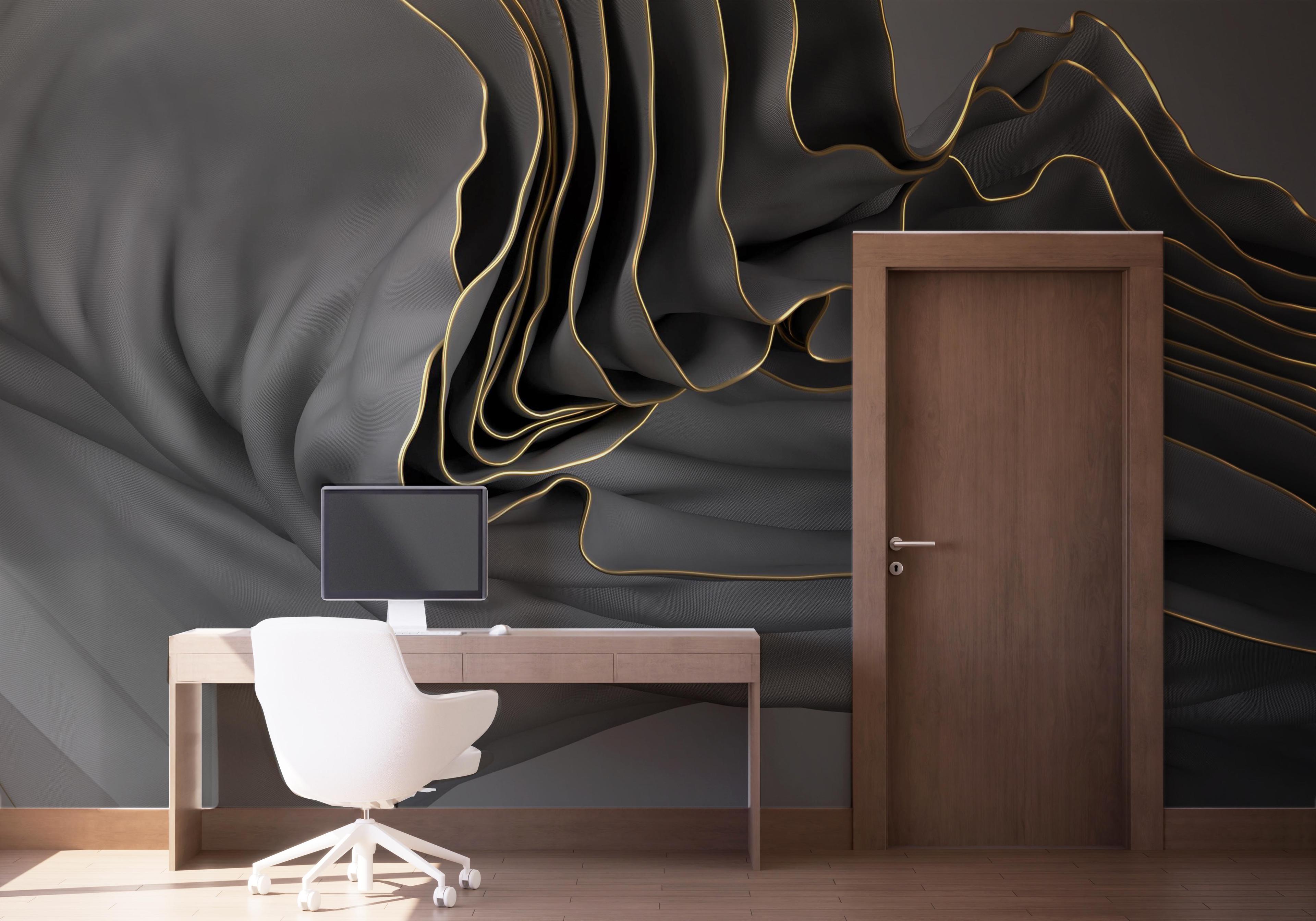 Fototapete 3d Wavy Material mockup 1