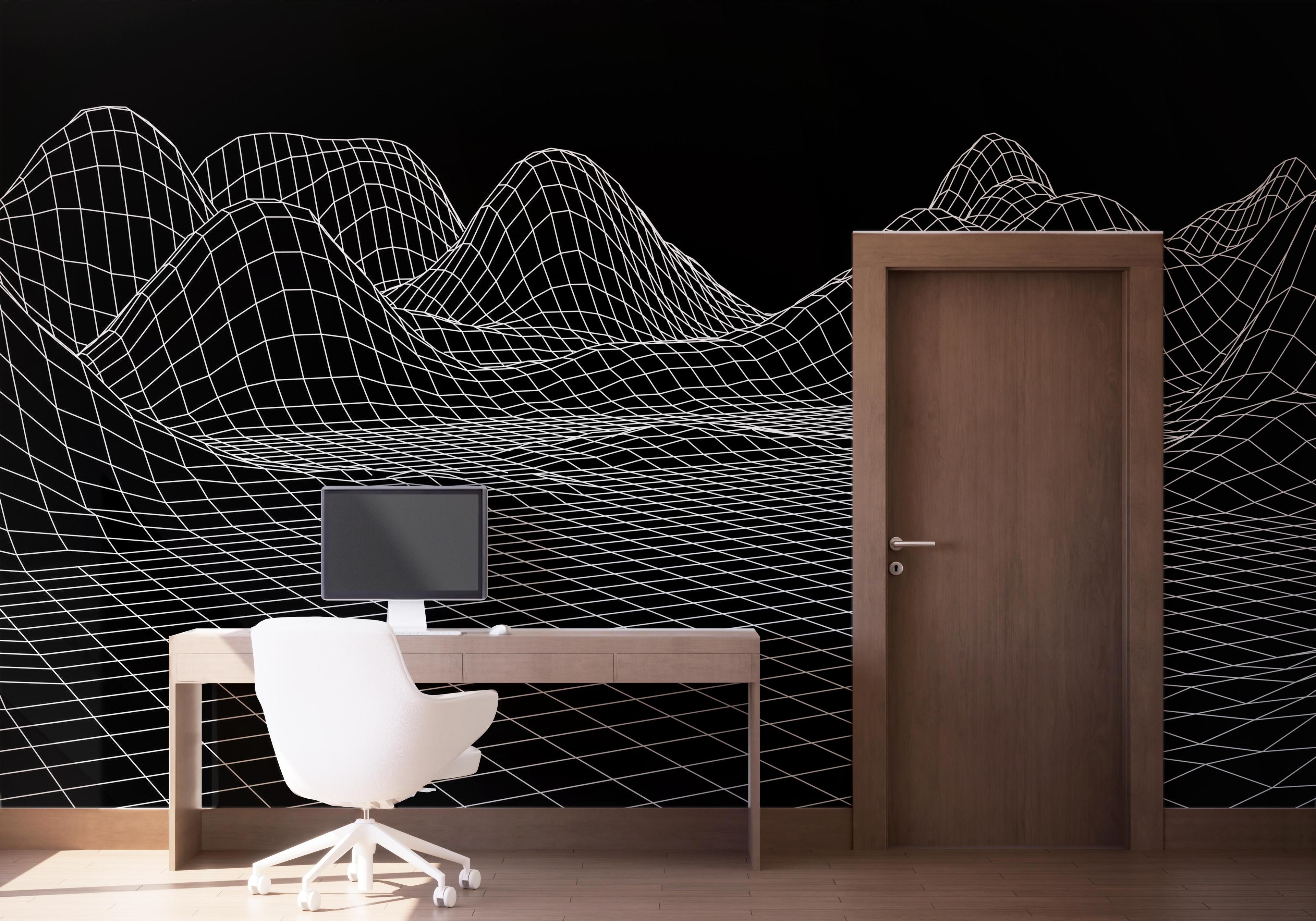 Fototapete Black 3d Hill Line mockup 1