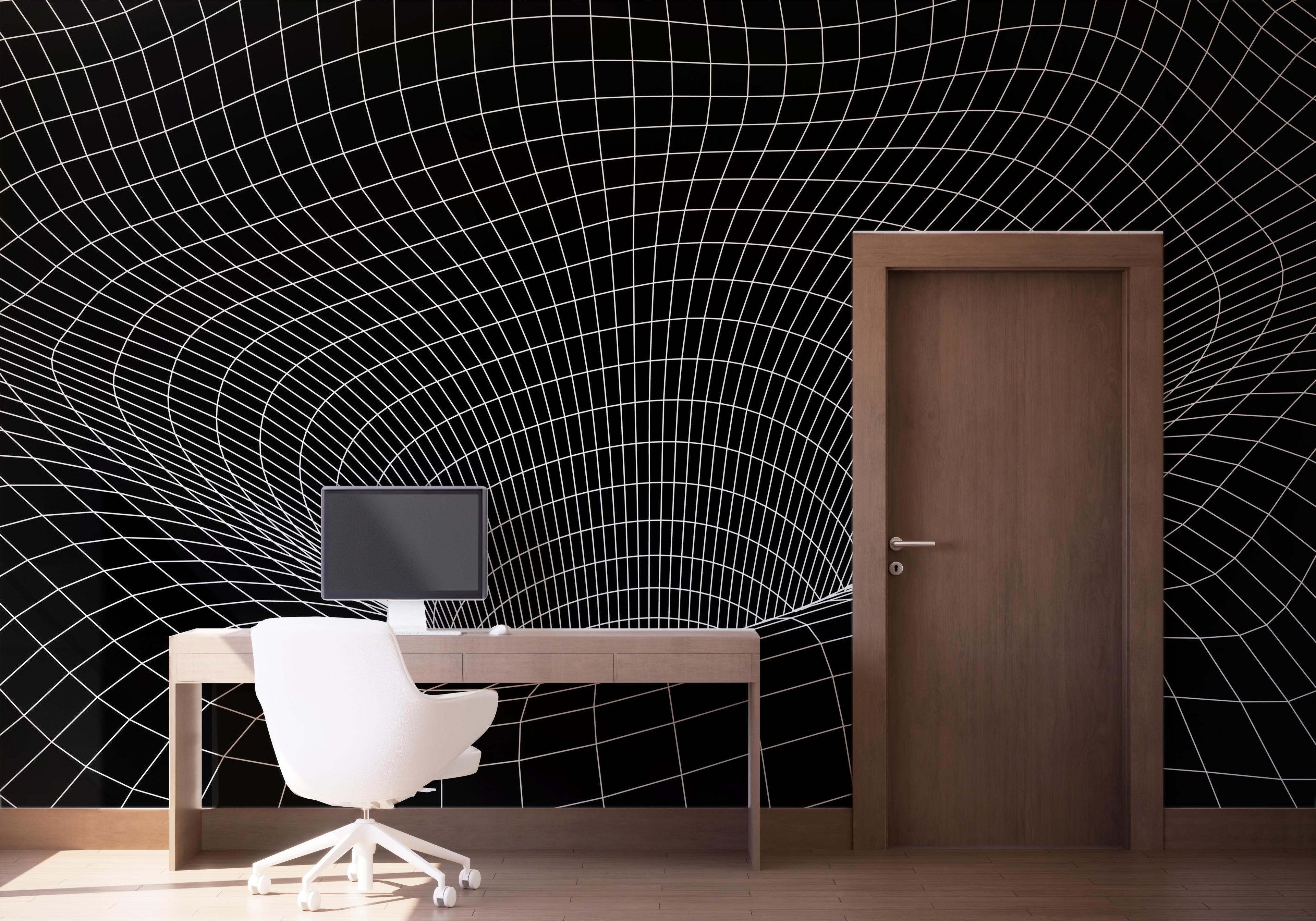 Fototapete Black 3d Hole Line mockup 1