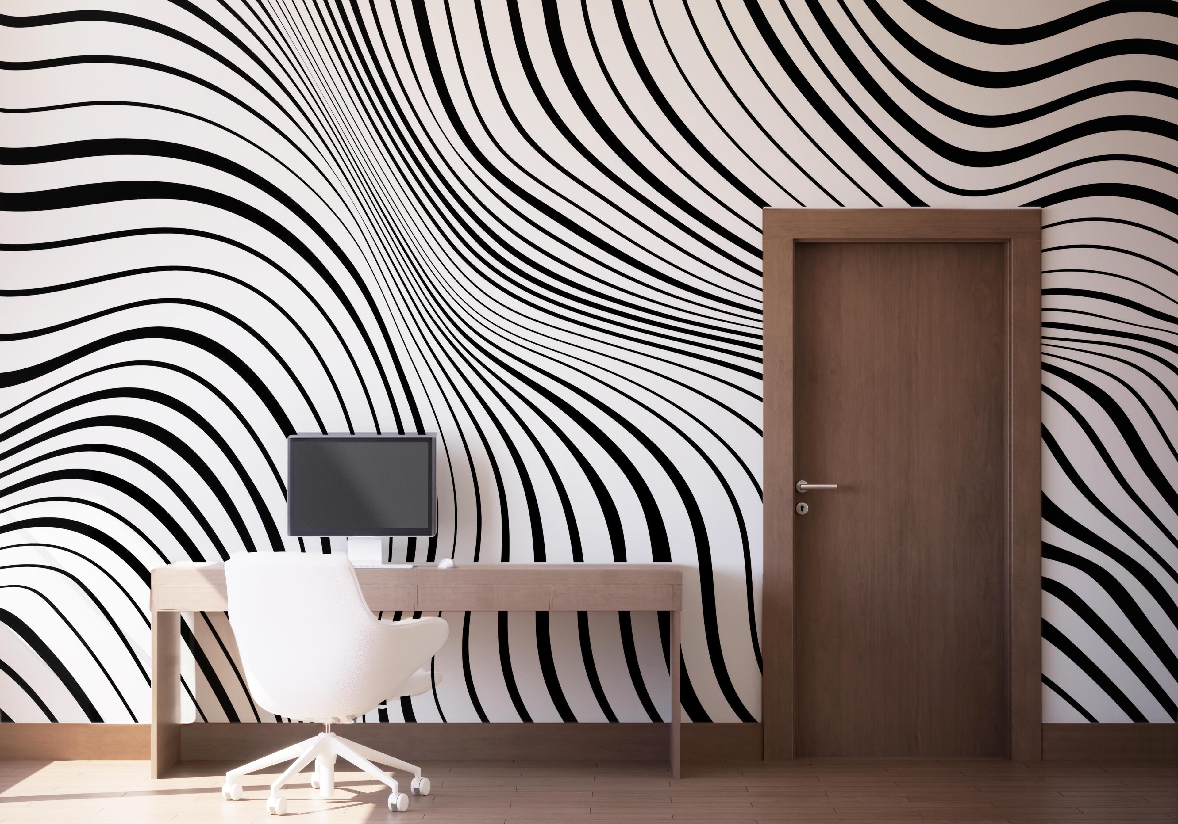 Fototapete Black 3d Texture Line mockup 1