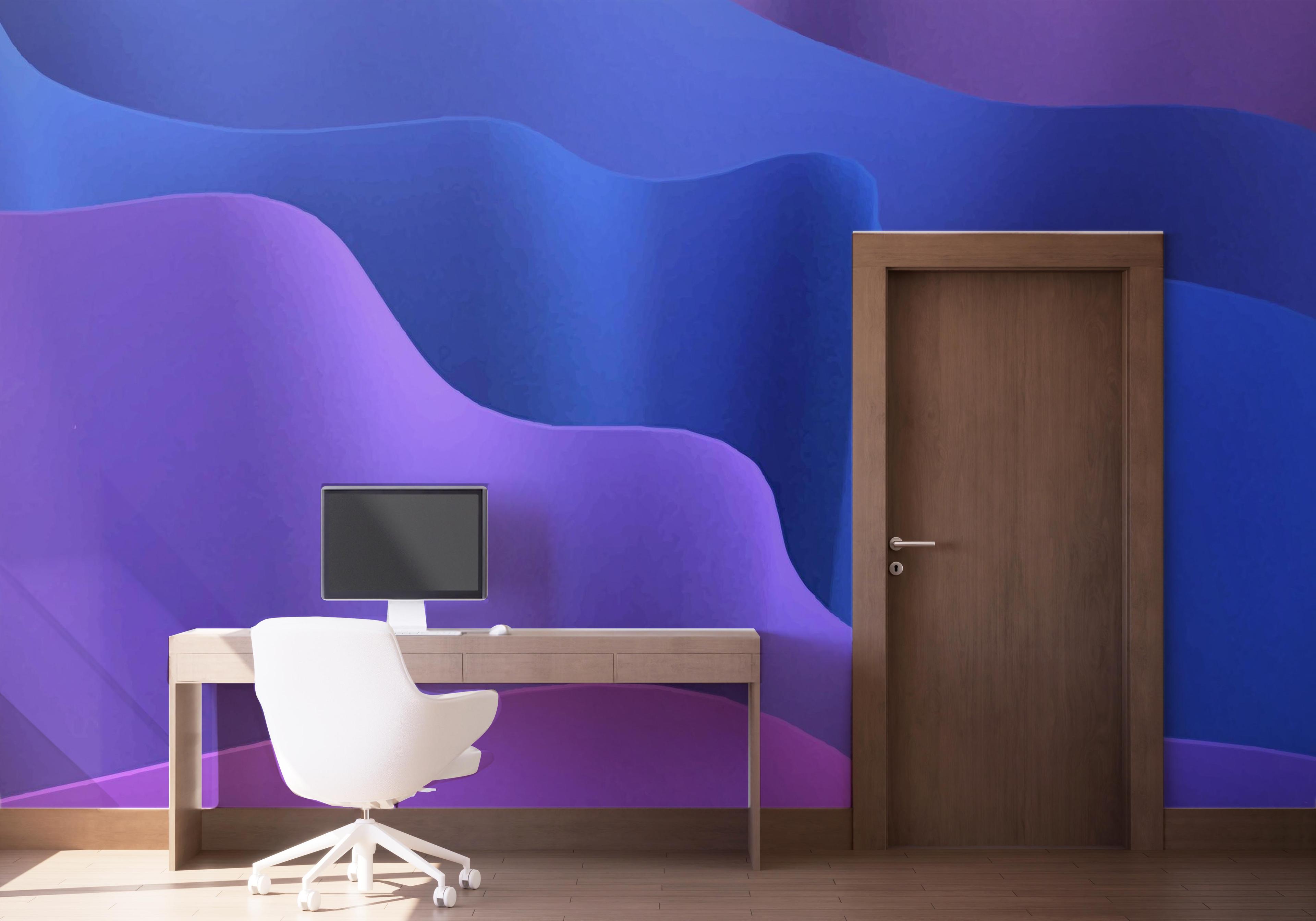 Fototapete Blue 3d Paper mockup 1