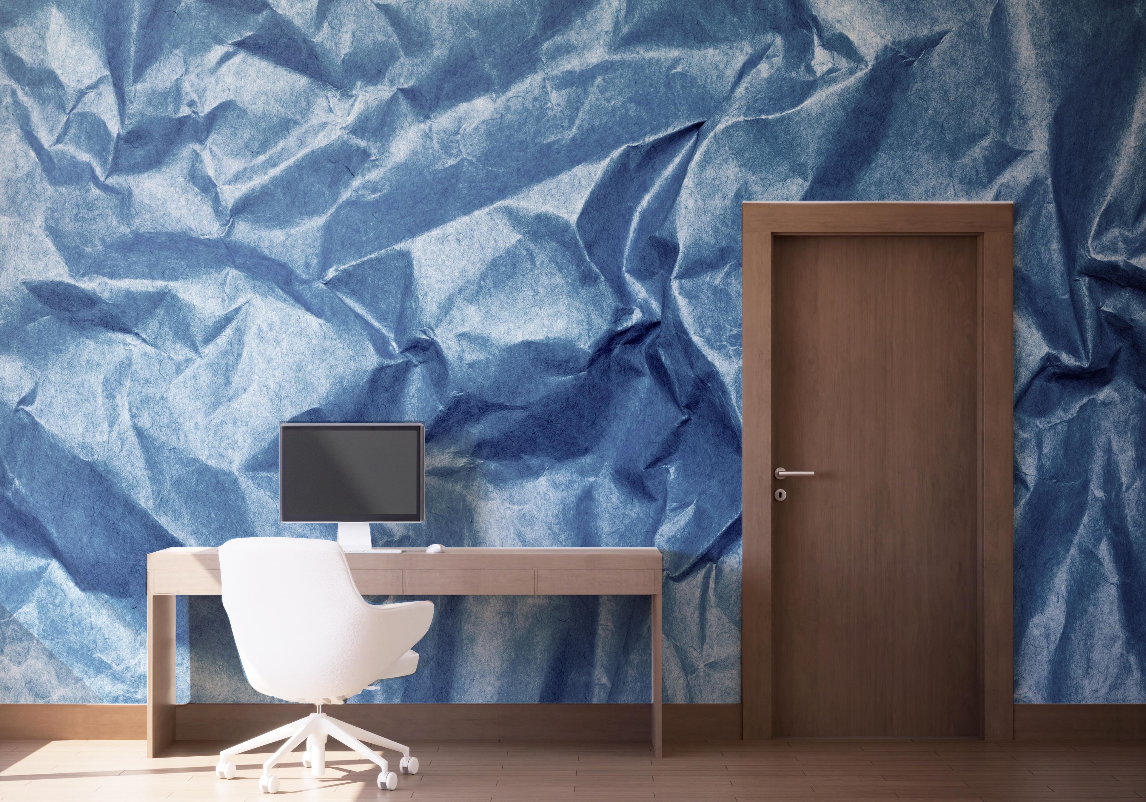 Blue Crumpled Sheet mockup 1