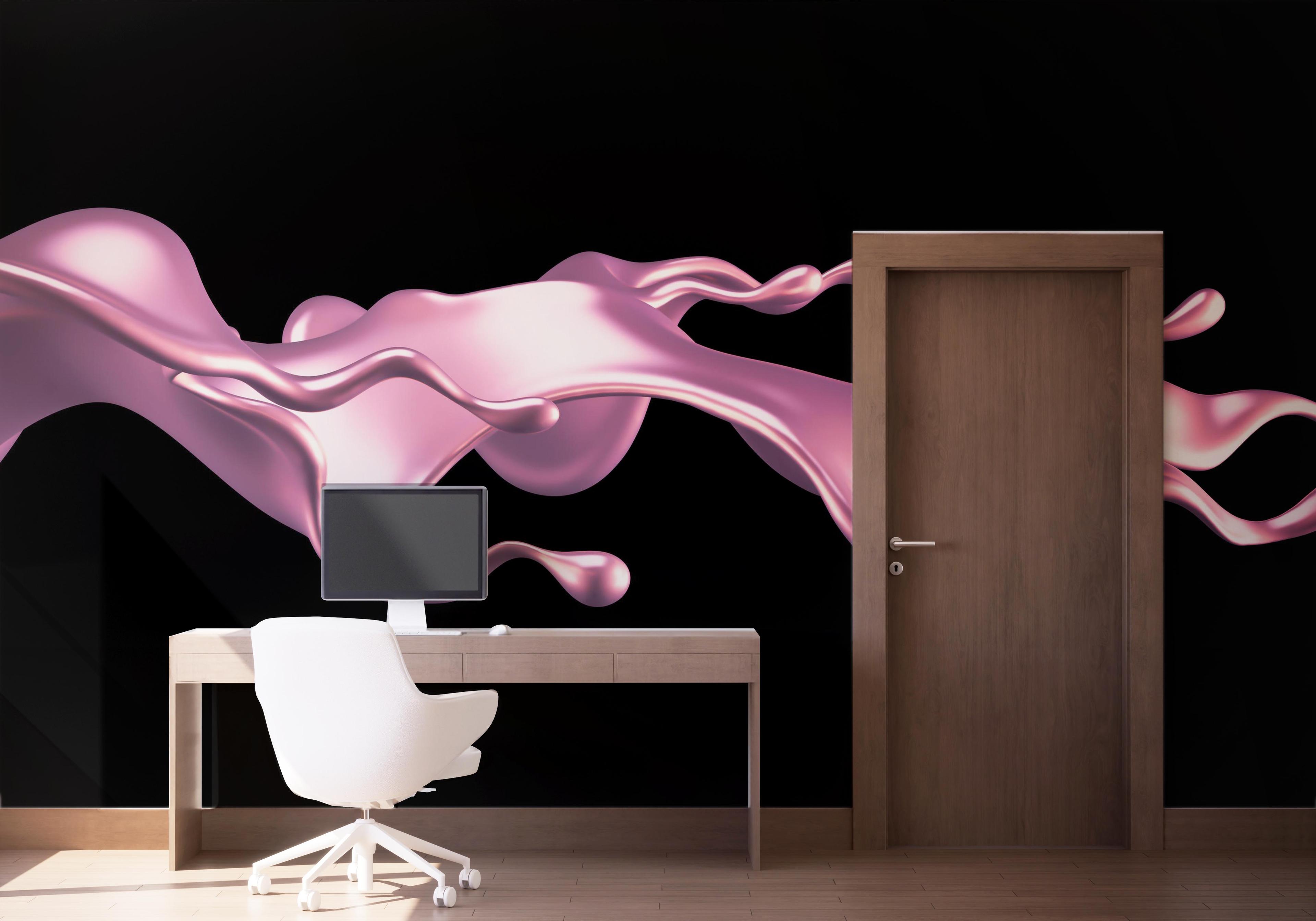 Fototapete Cool Pink Floating Liquid mockup 1