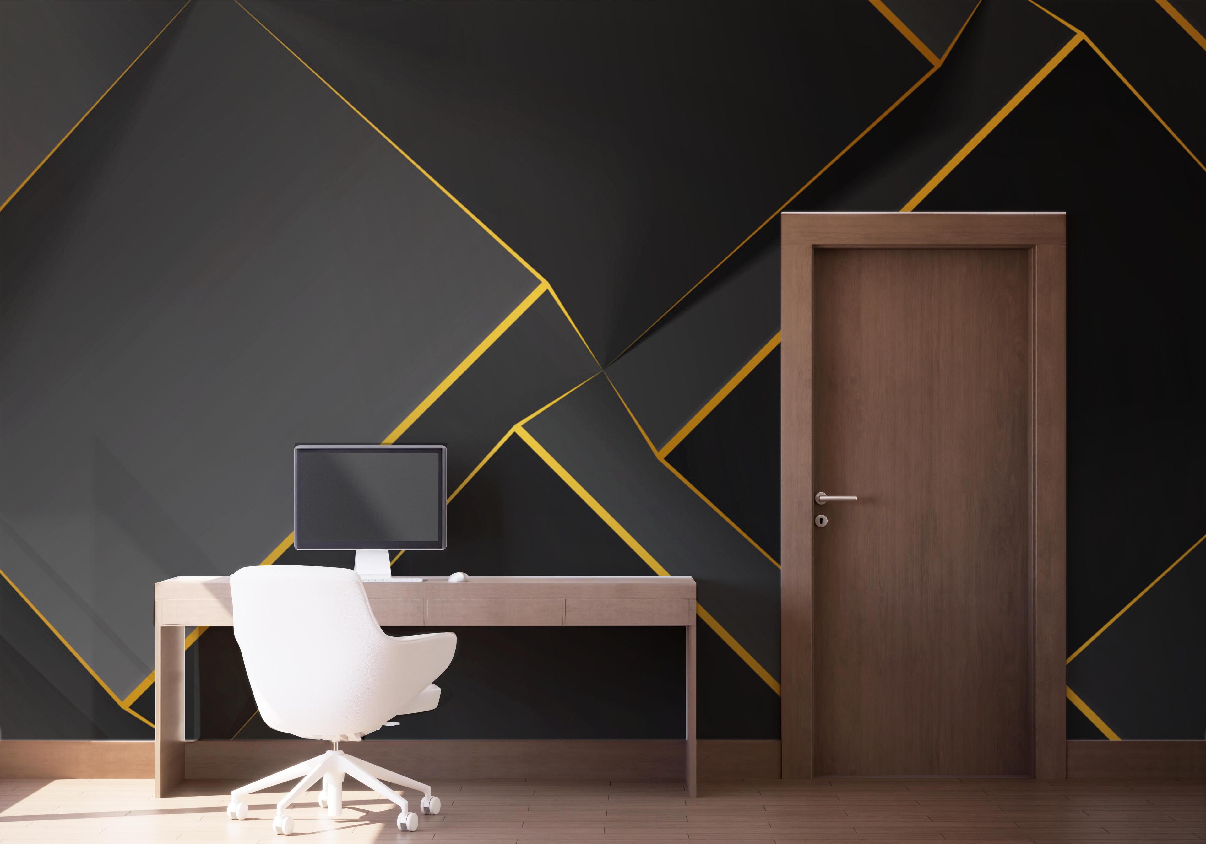 Fototapete Volumetric Yellow Cubes mockup 1