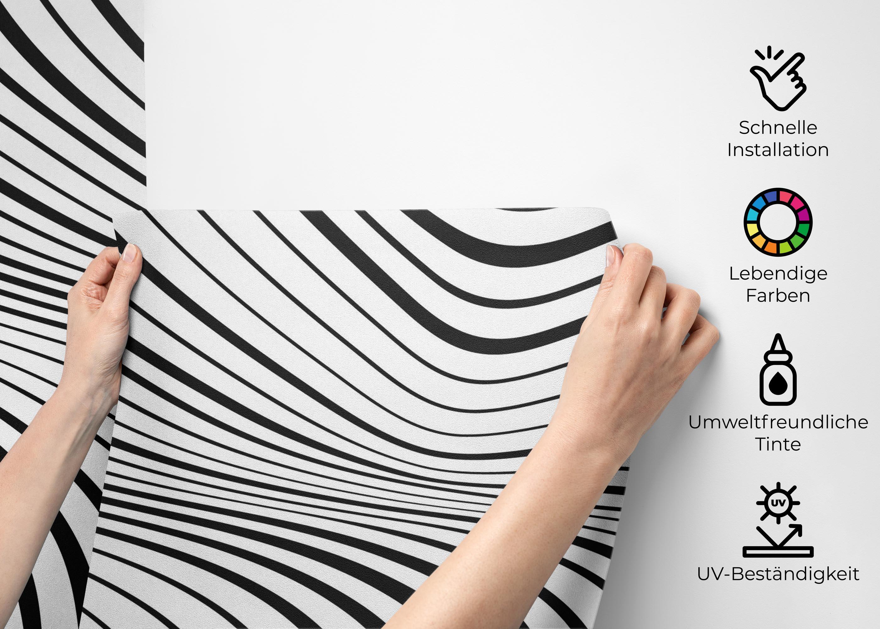 Fototapete Black 3d Texture Line mockup 2