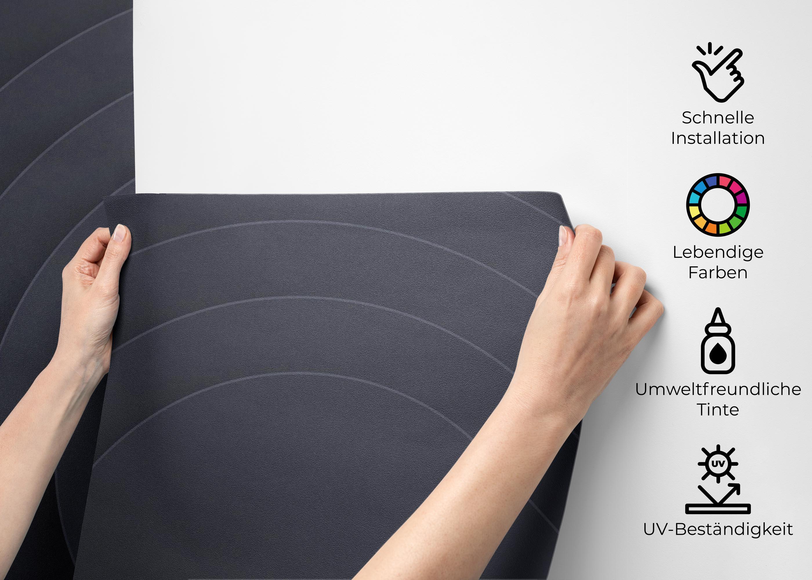 Fototapete Black Curved Shapes mockup 2