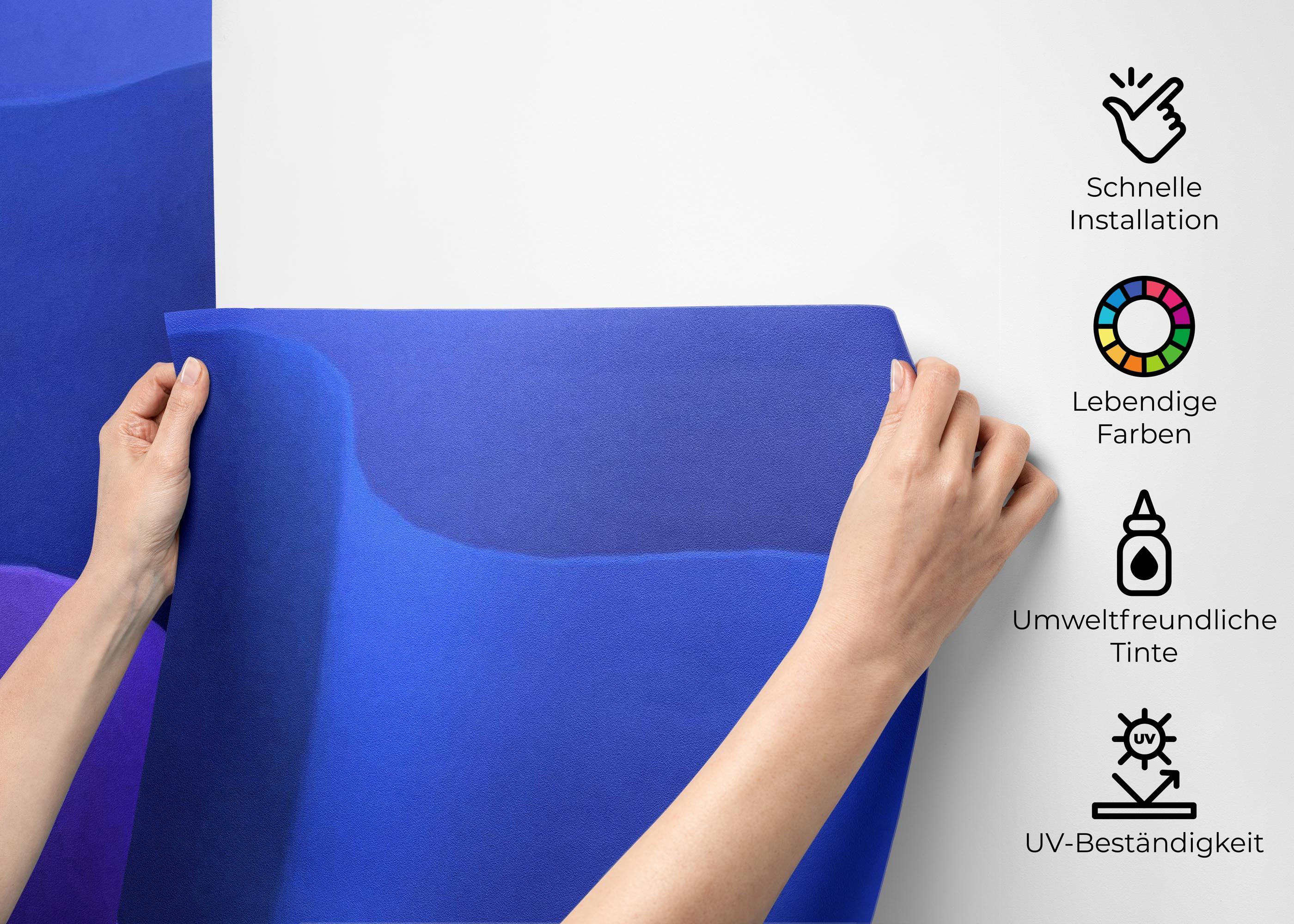 Fototapete Blue 3d Paper mockup 2