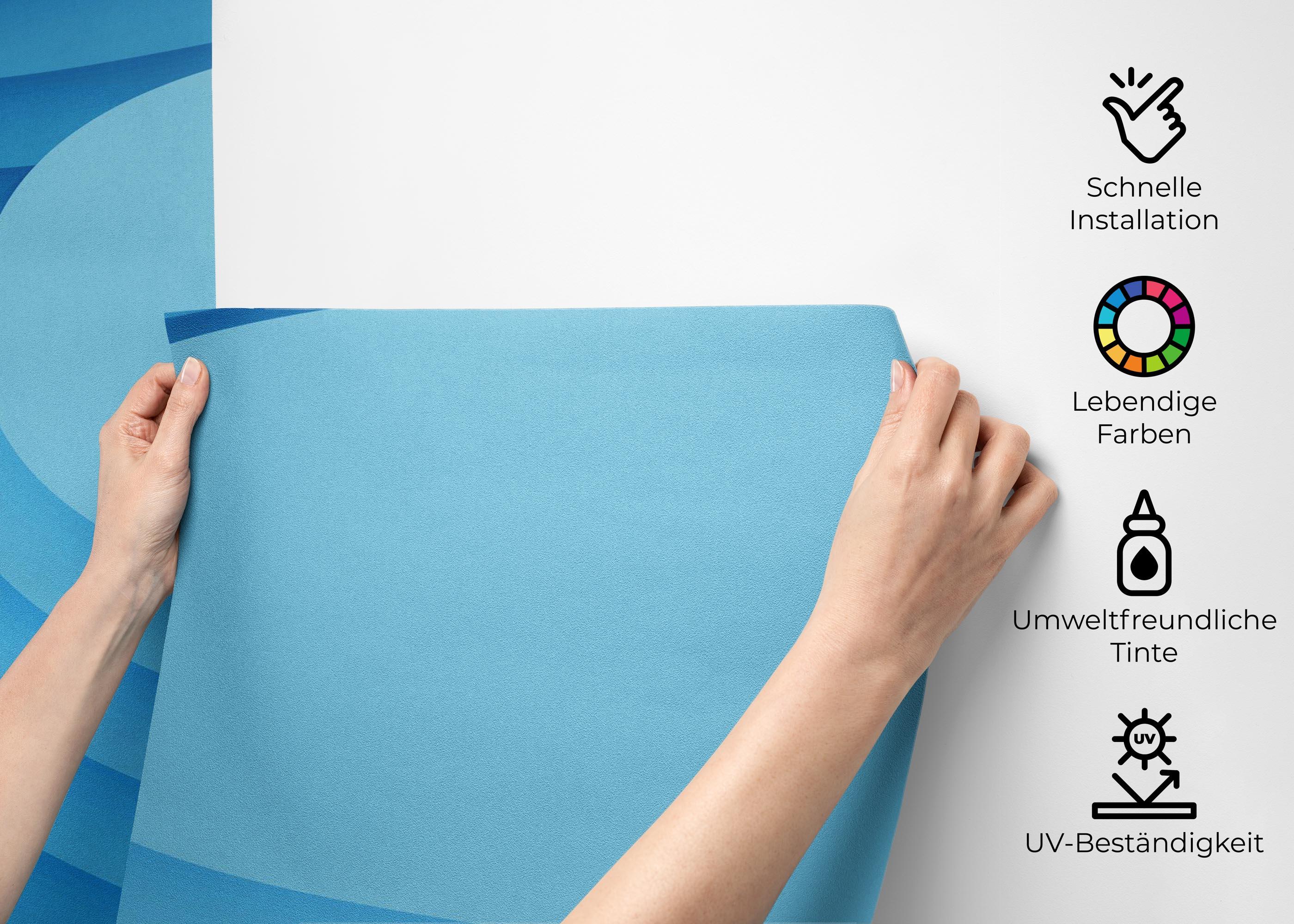 Fototapete Blue Shades Paper mockup 2