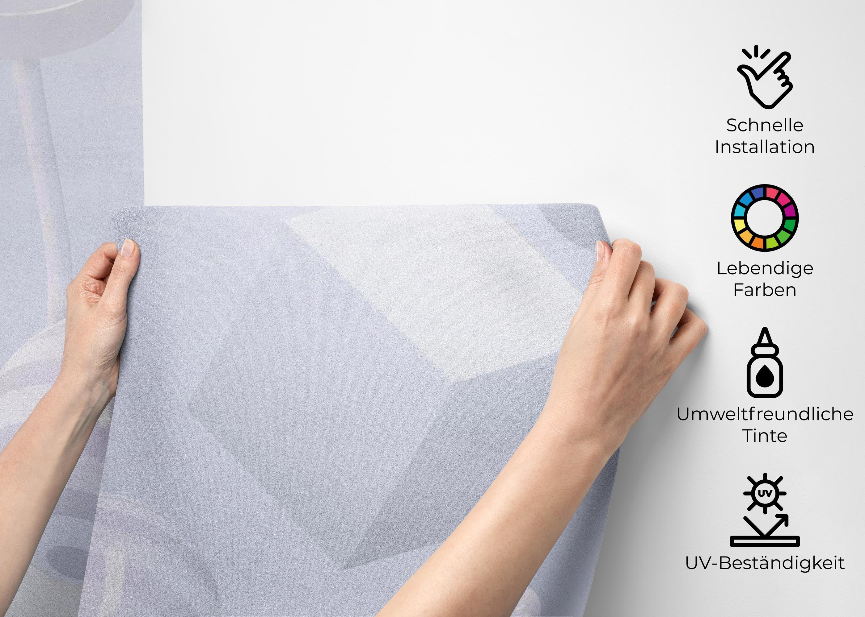 Fototapete Circle White Shapes mockup 2