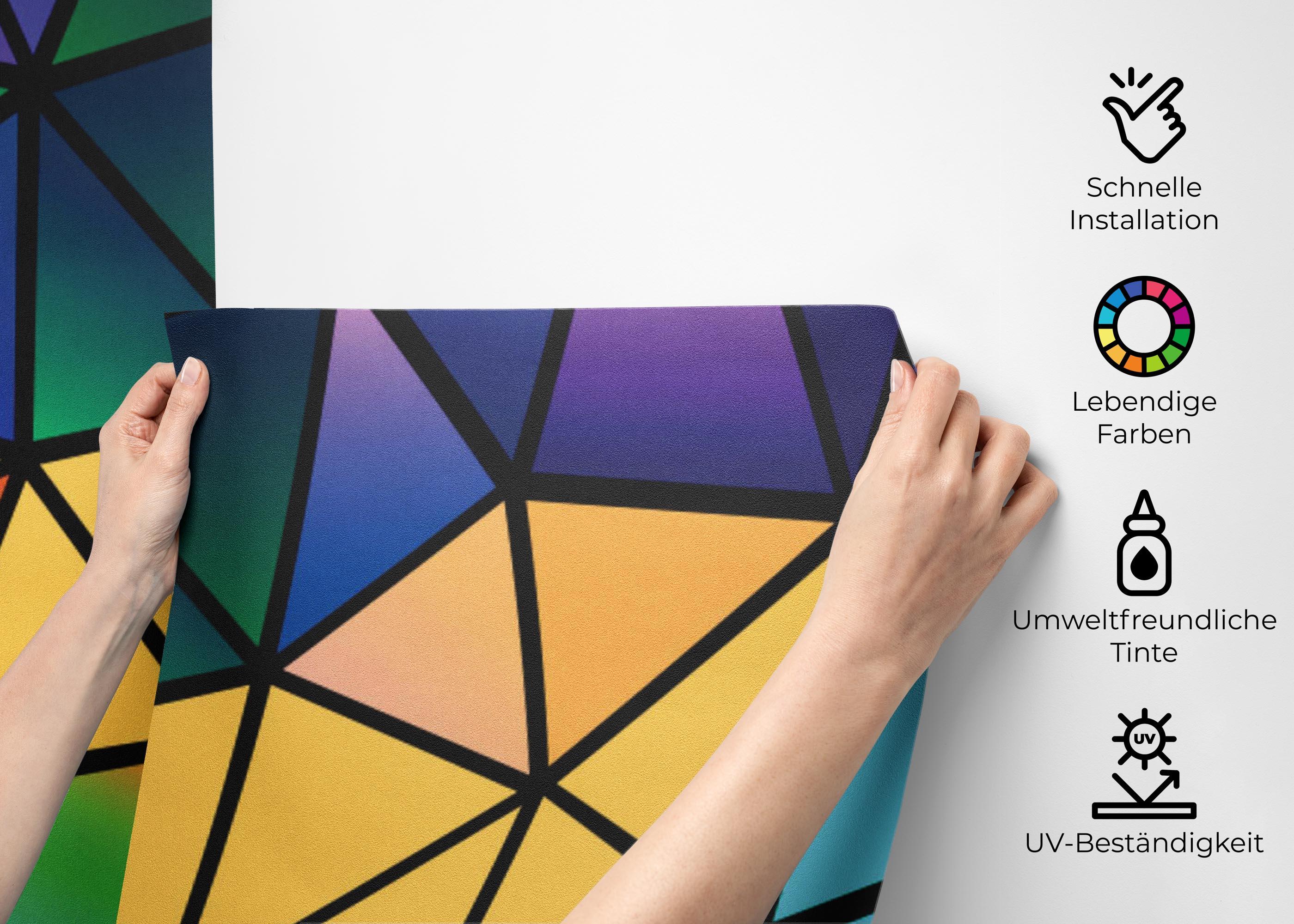 Fototapete Color Mosaic Polygons mockup 2