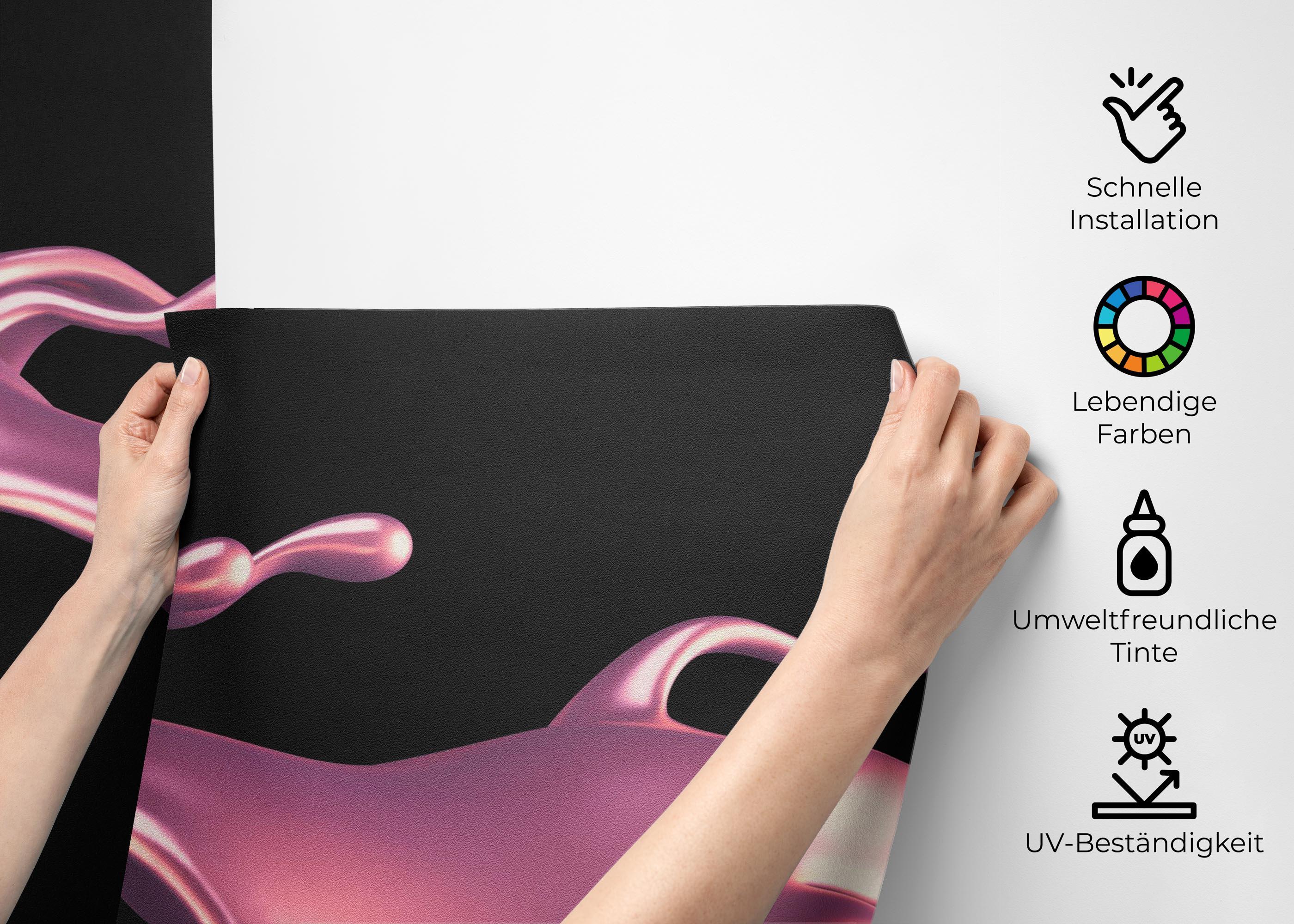 Fototapete Cool Pink Floating Liquid mockup 2