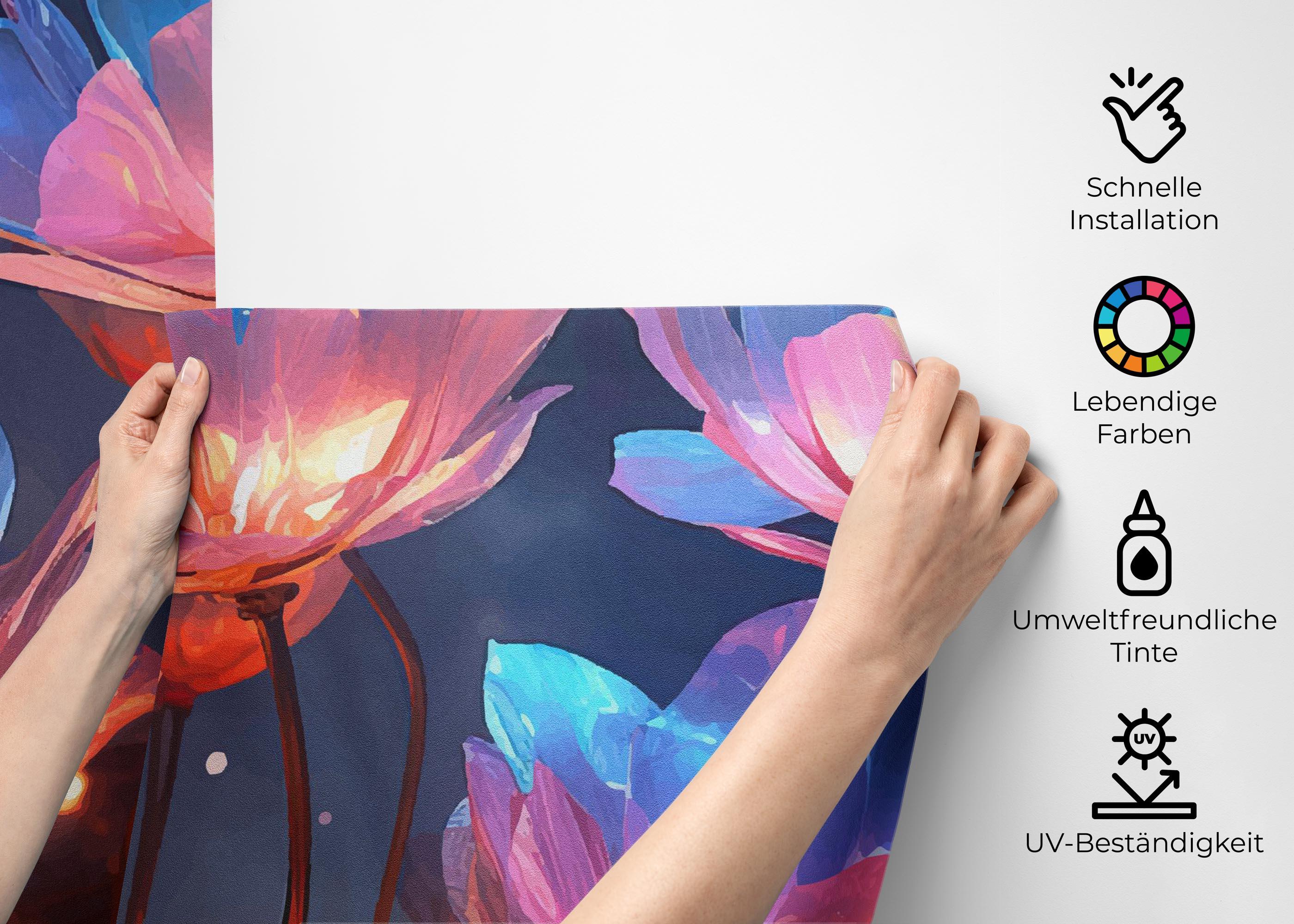 Fototapete Flower 3d Glow mockup 2