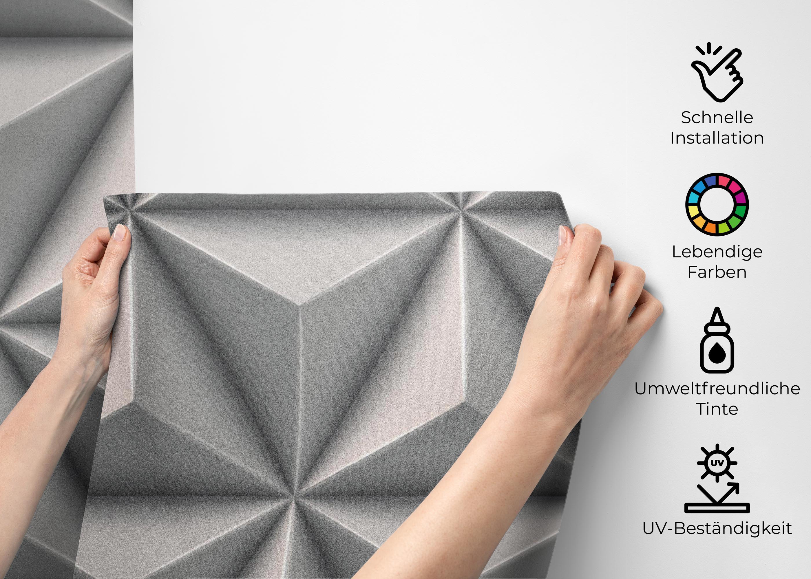 Fototapete Grey 3d Triangle mockup 2