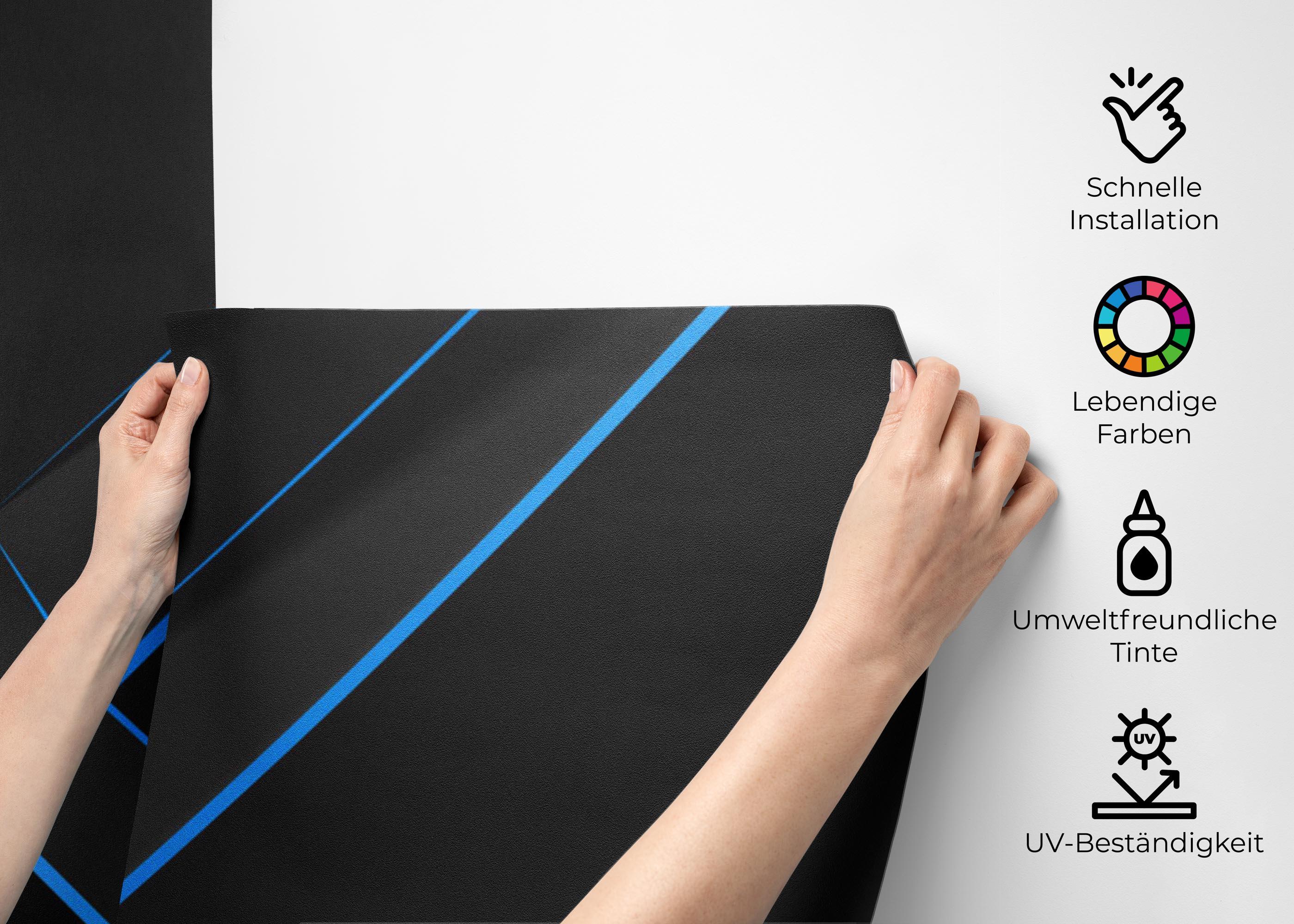 Fototapete Volumetric Blue Cubes mockup 2