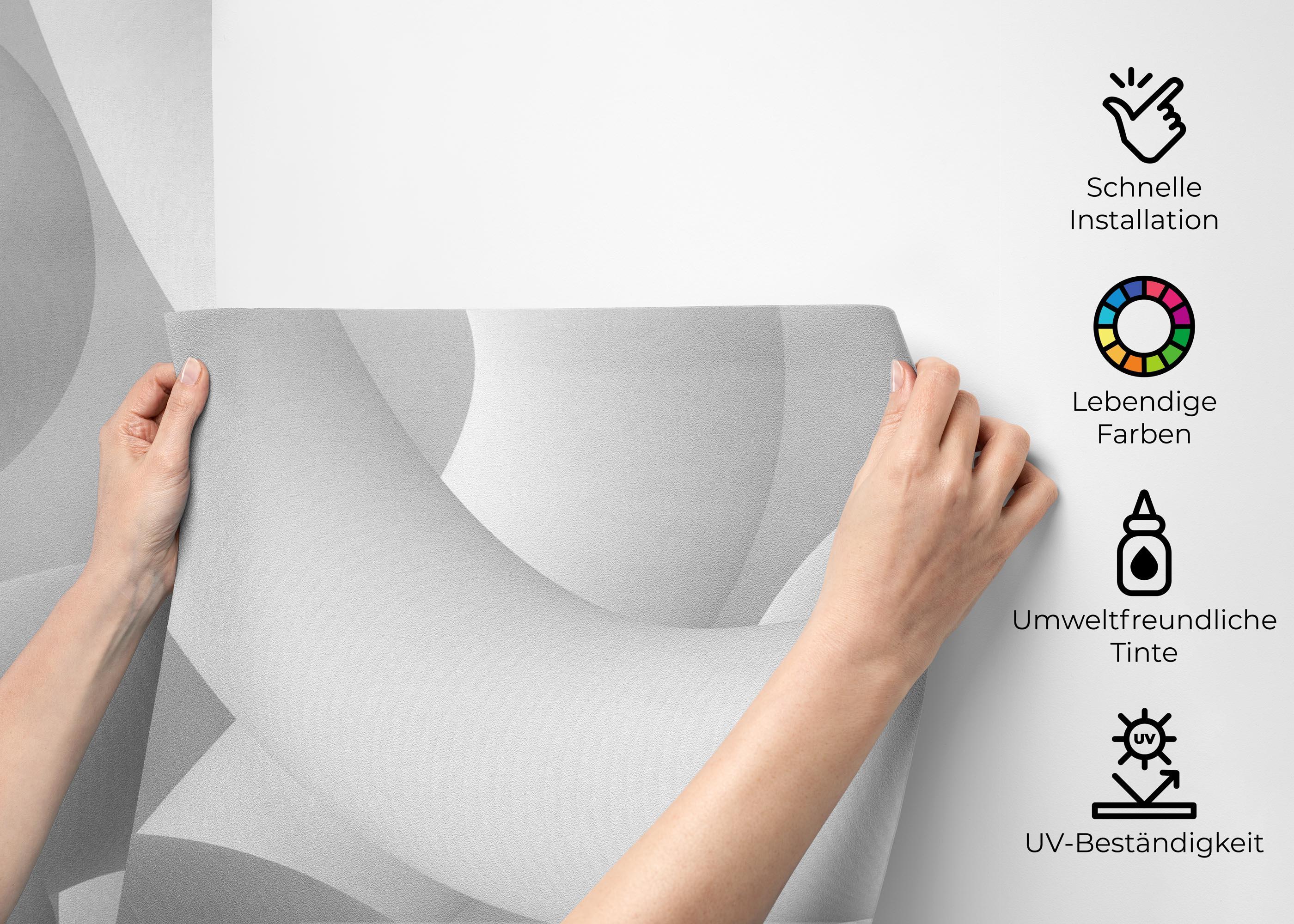 Fototapete White Grey 3d Line mockup 2