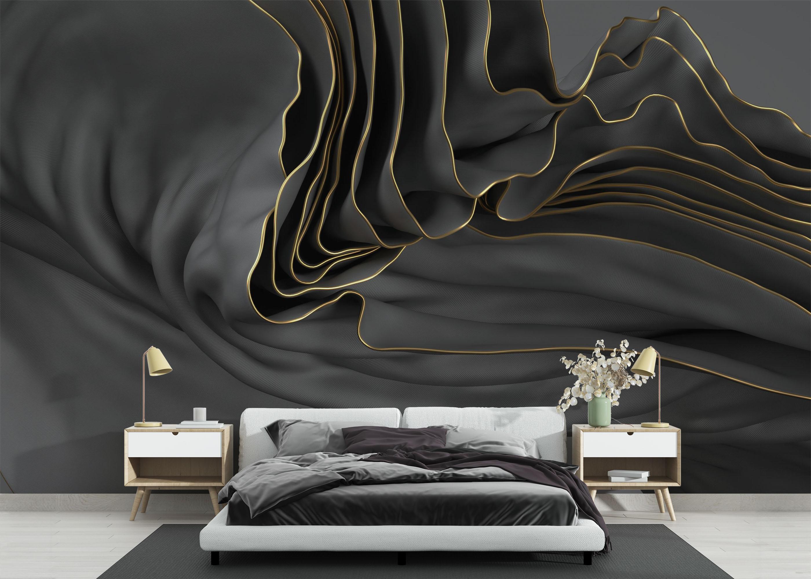 Fototapete 3d Wavy Material mockup 3