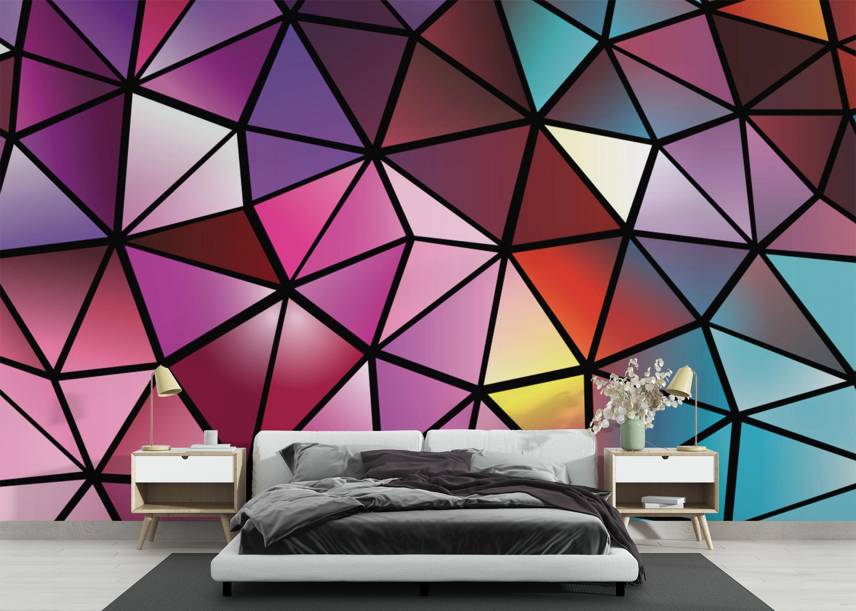 Fototapete Abstract Mosaic Triangle mockup 3