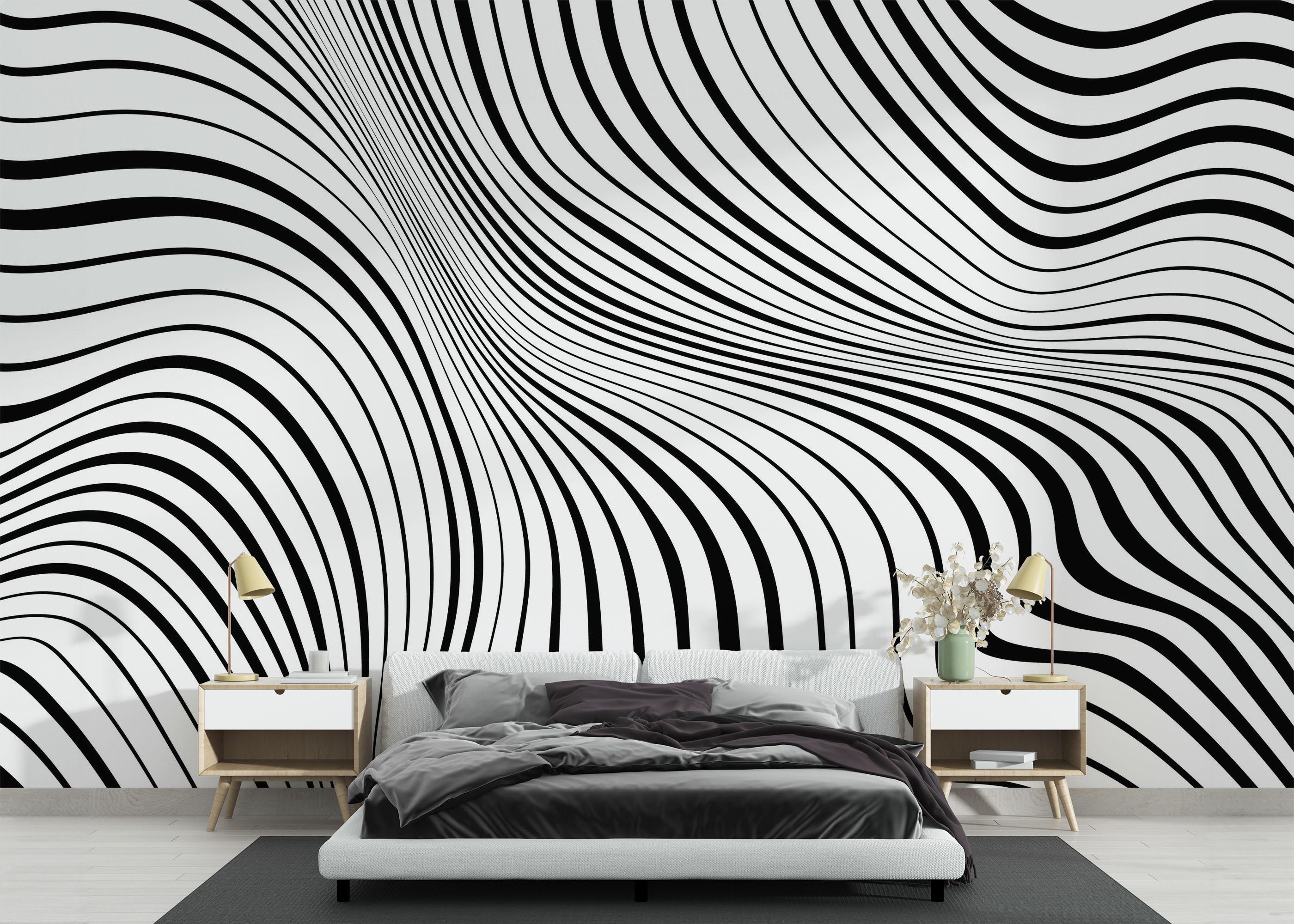 Fototapete Black 3d Texture Line mockup 3