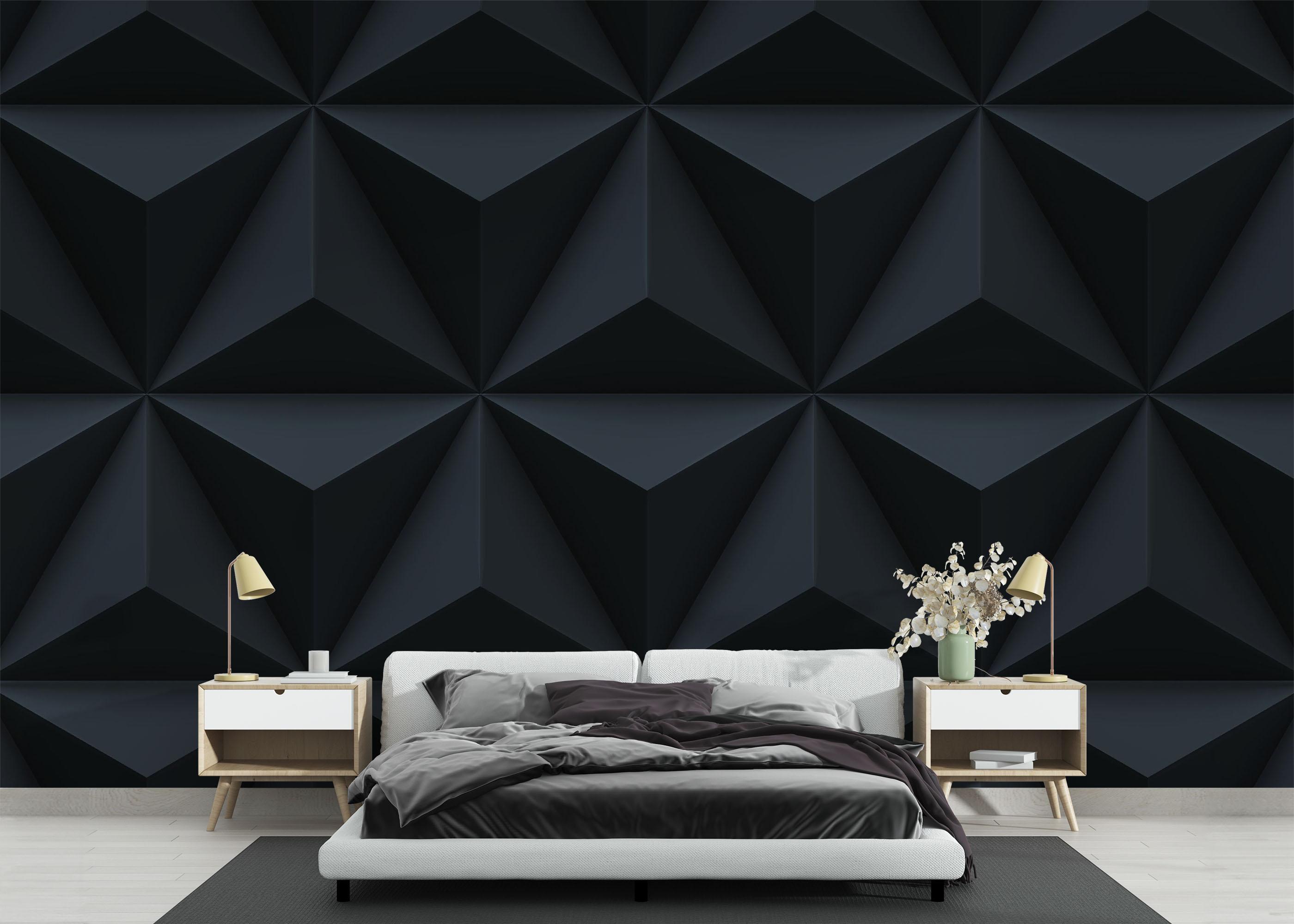 Fototapete Black 3d Triangle mockup 3