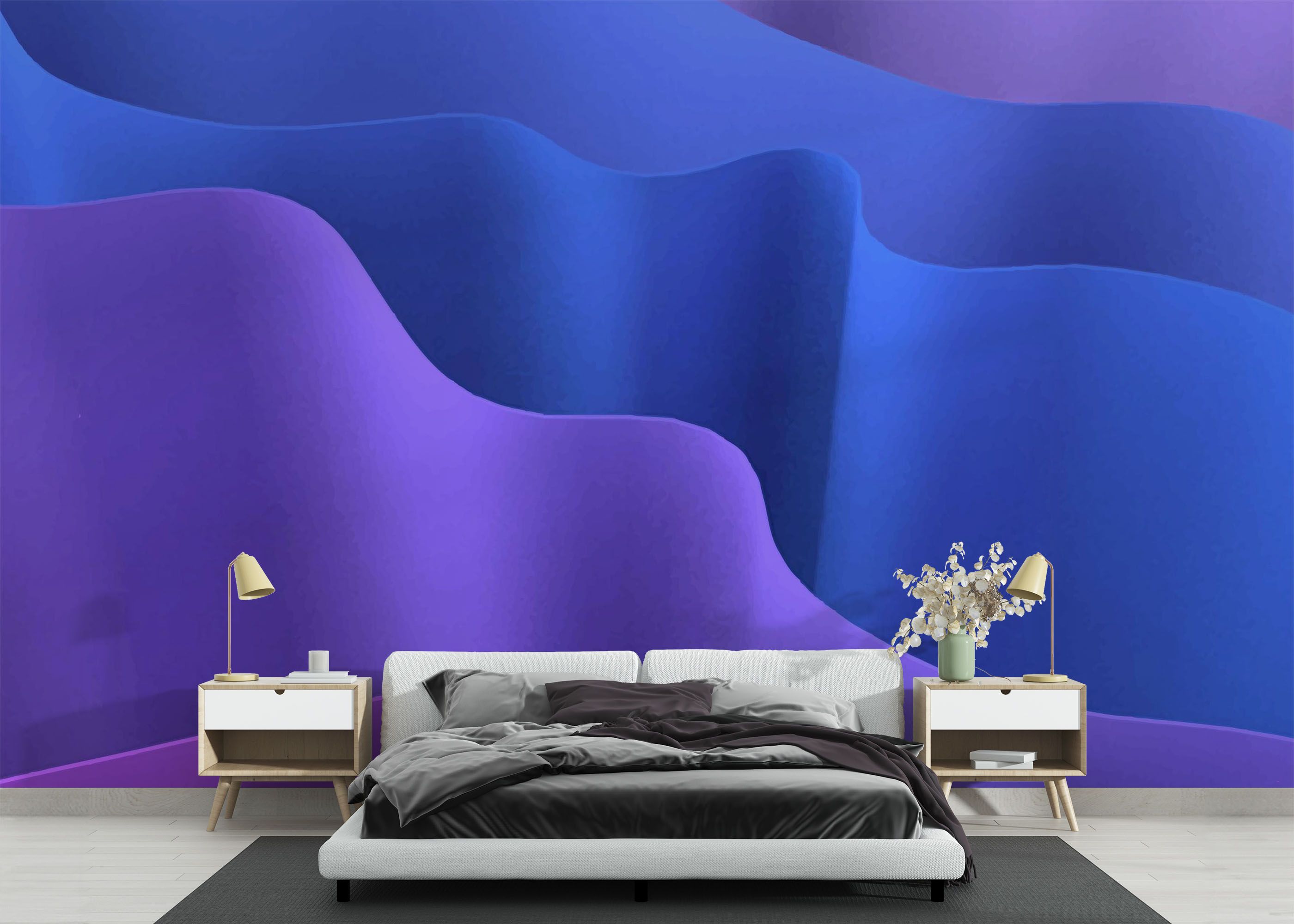 Blue 3d Paper mockup 3