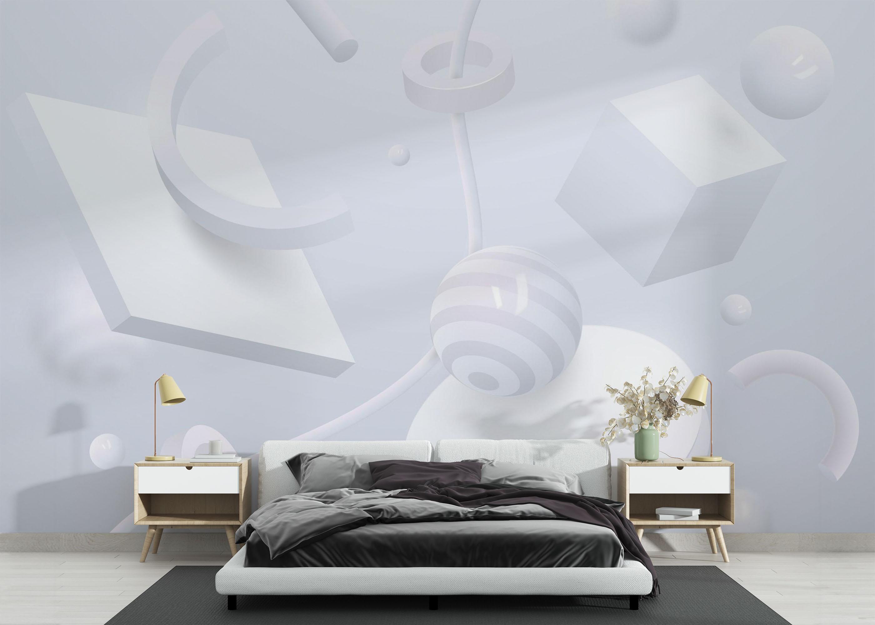 Fototapete Circle White Shapes mockup 3