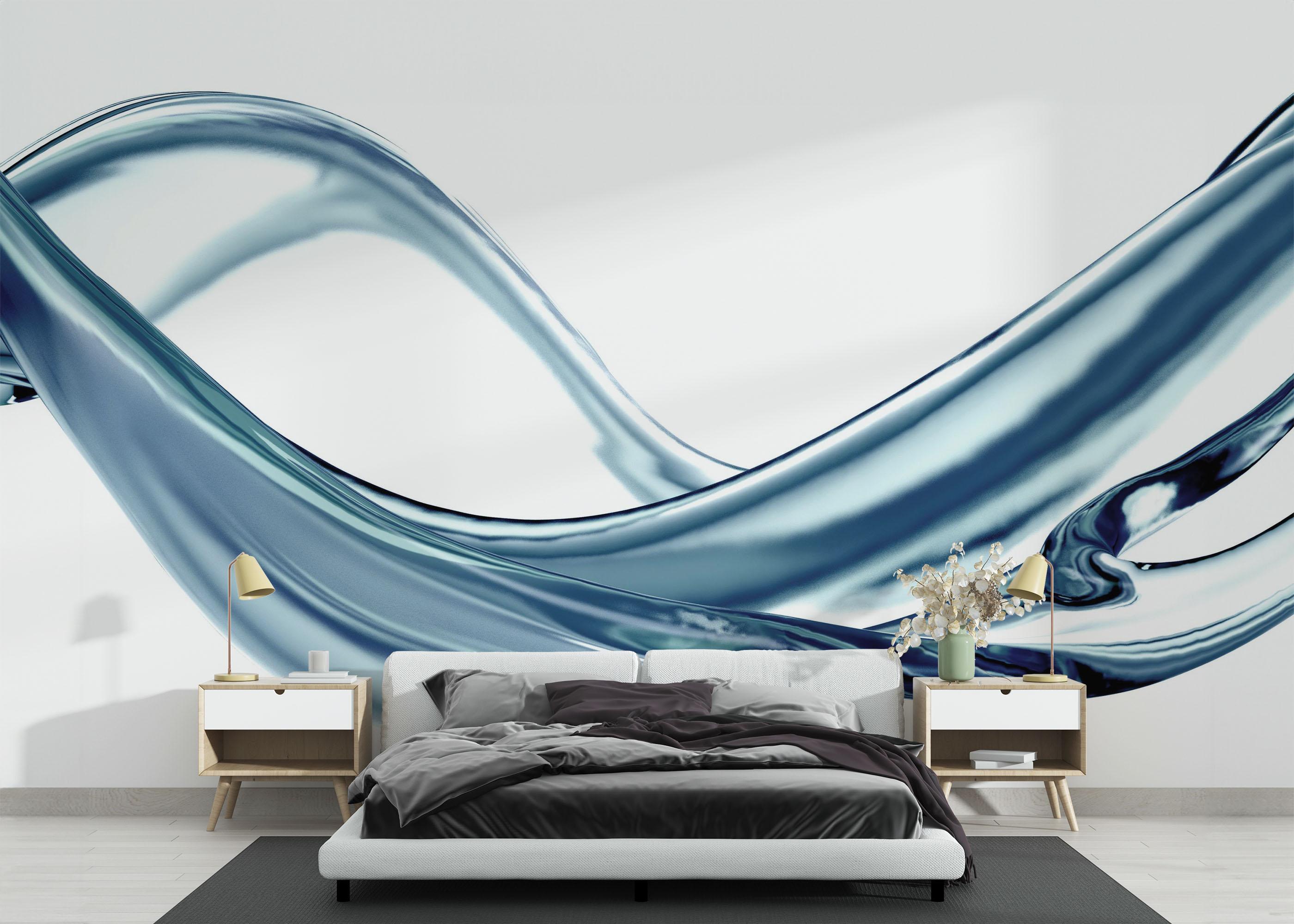 Fototapete Clear Blue Liquid mockup 3