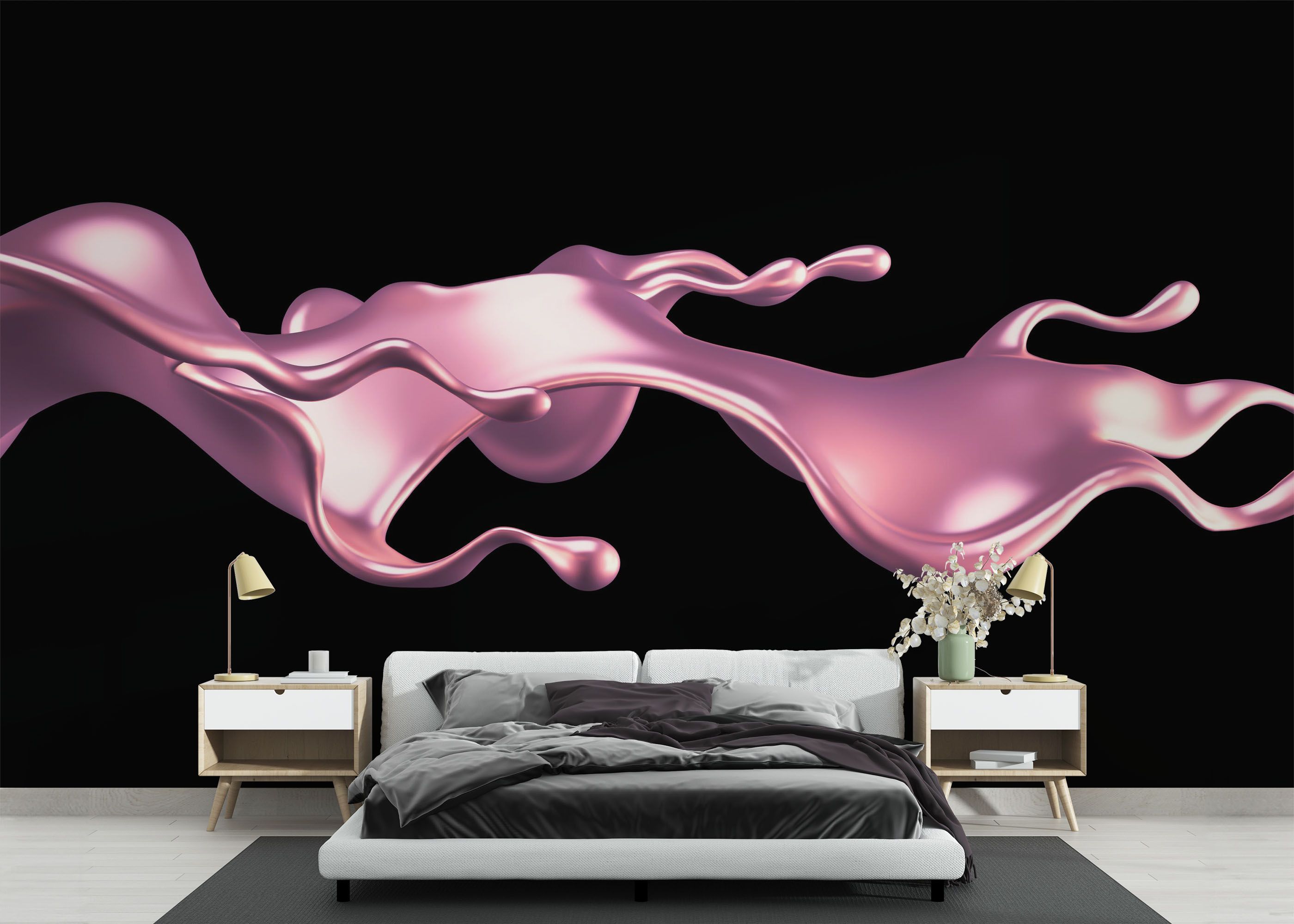 Cool Pink Floating Liquid mockup 3