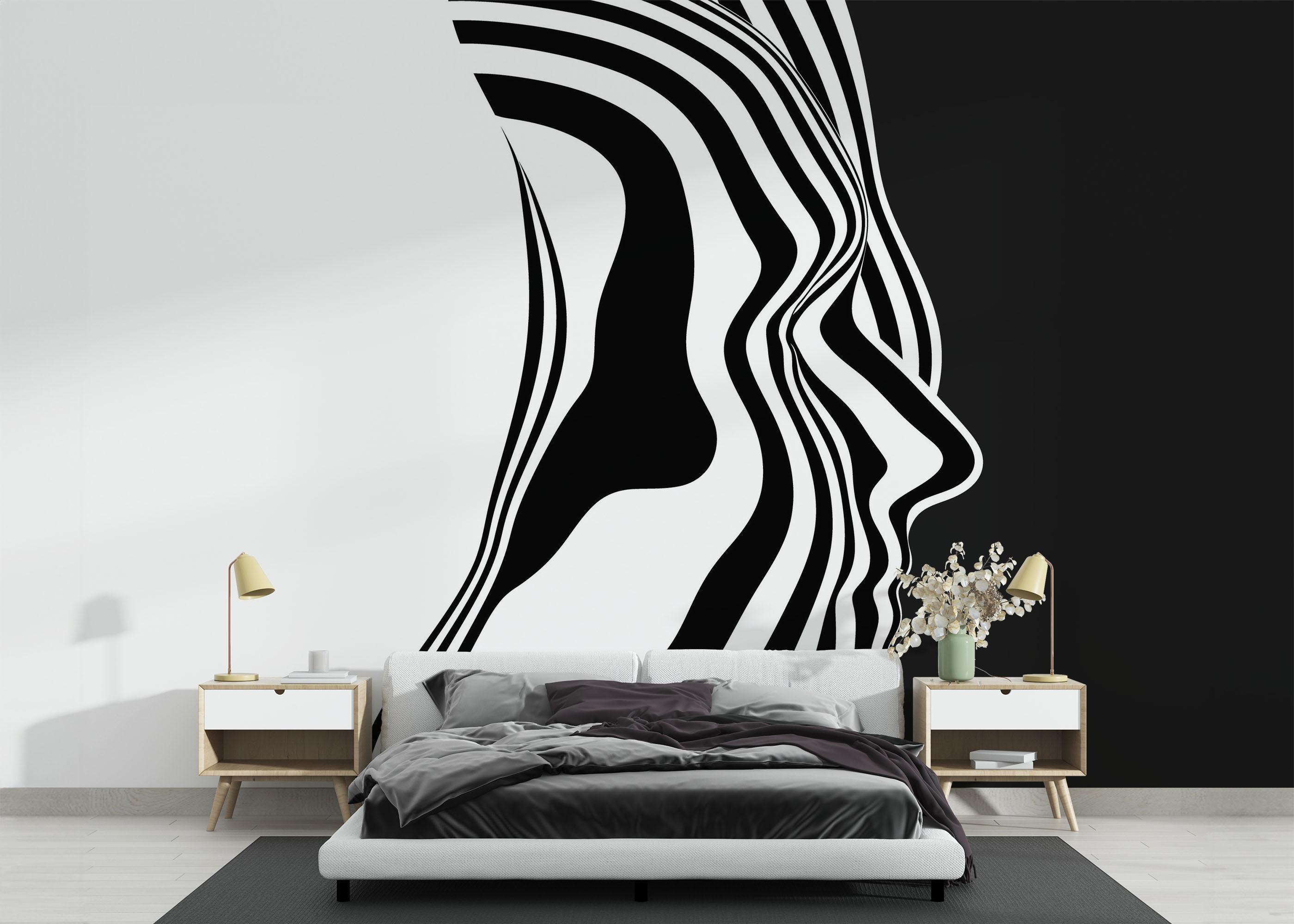 Fototapete Face 3d Line mockup 3