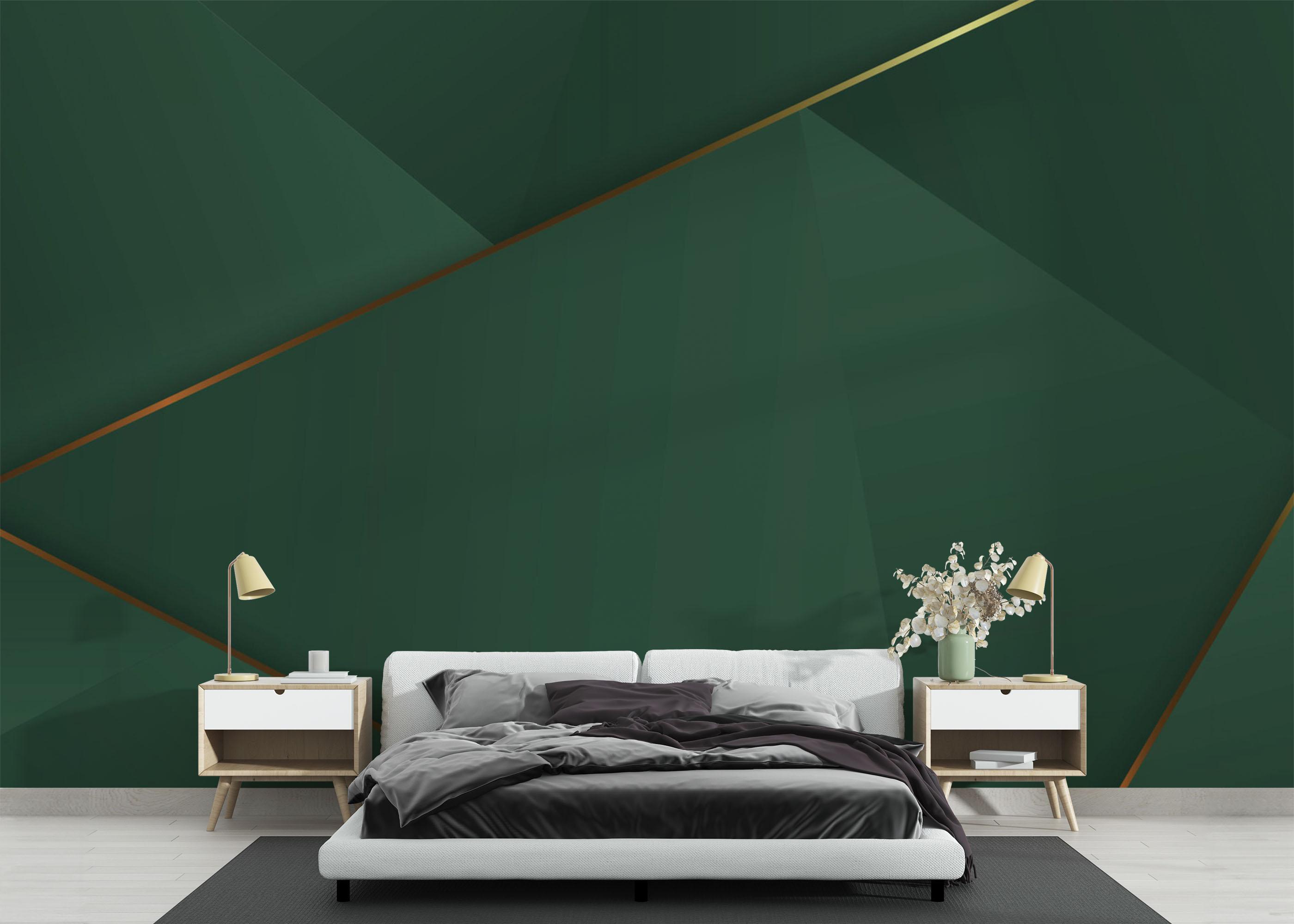 Fototapete Gold 3d Triangle Line mockup 3