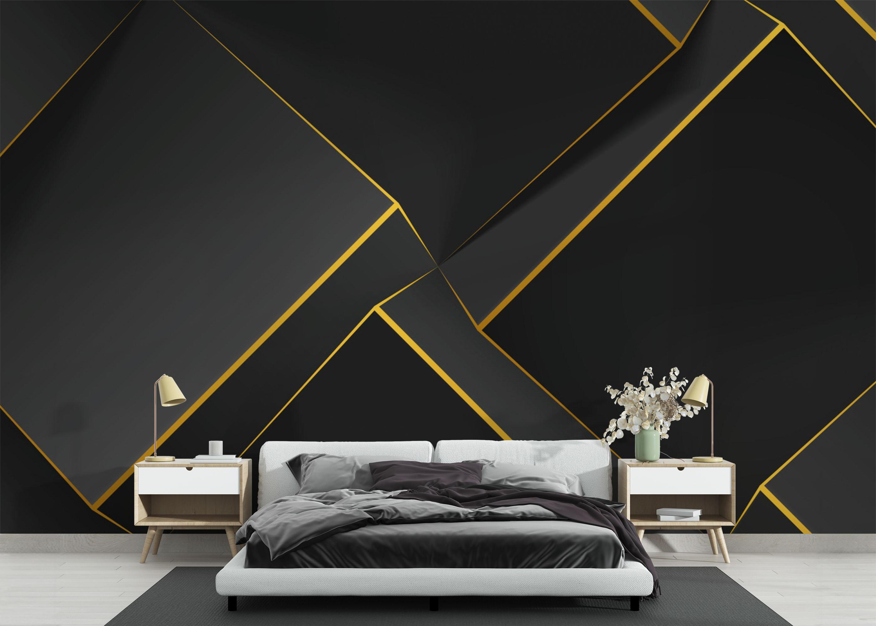 Fototapete Volumetric Yellow Cubes mockup 3