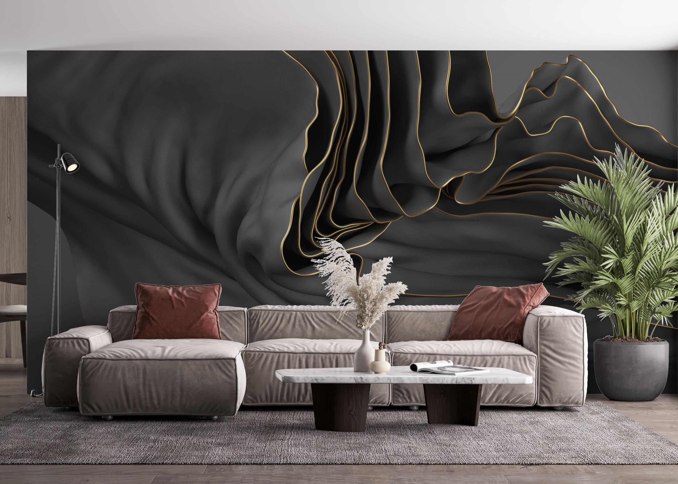 Fototapete 3d Wavy Material mockup 4