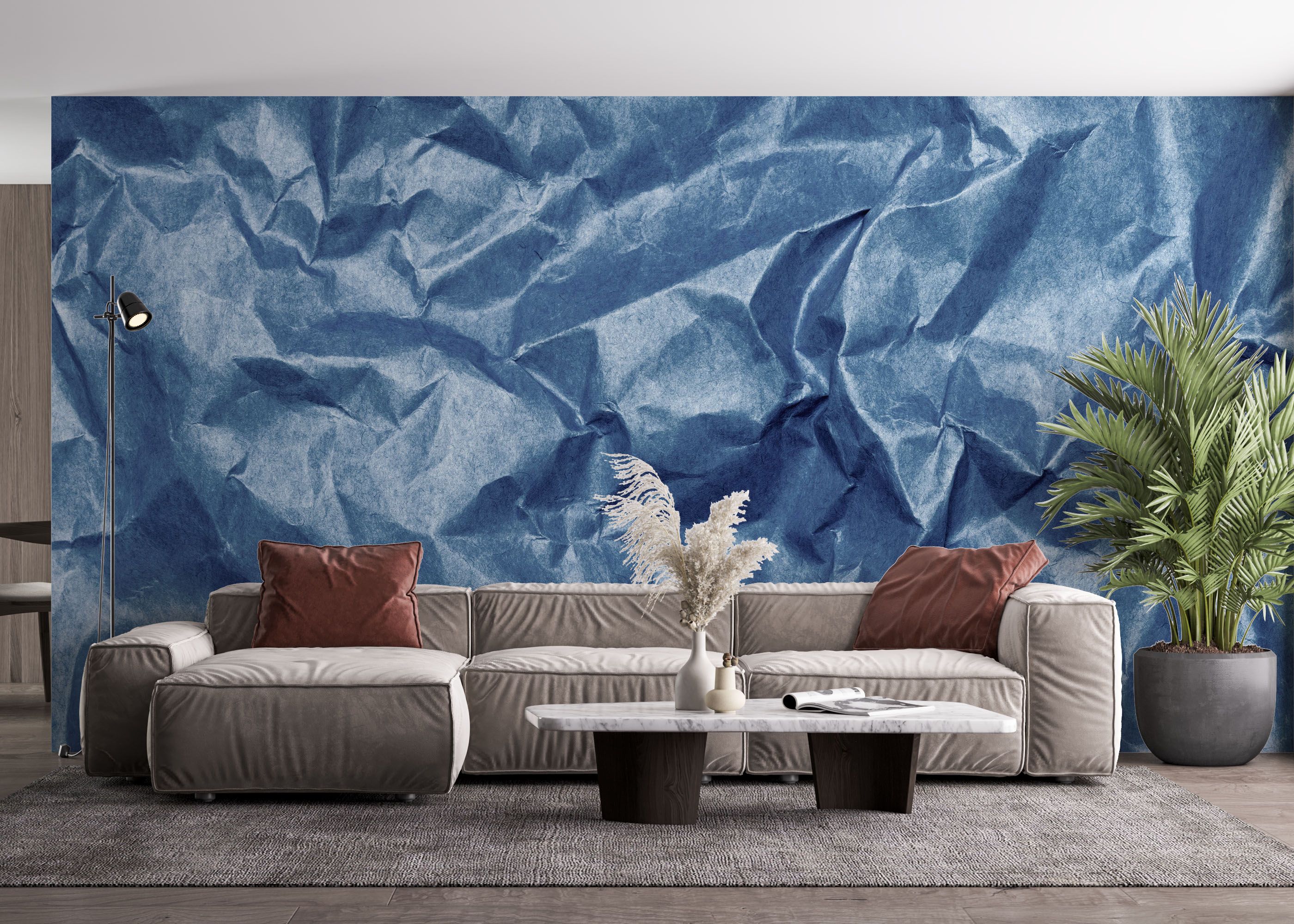 Blue Crumpled Sheet mockup 4