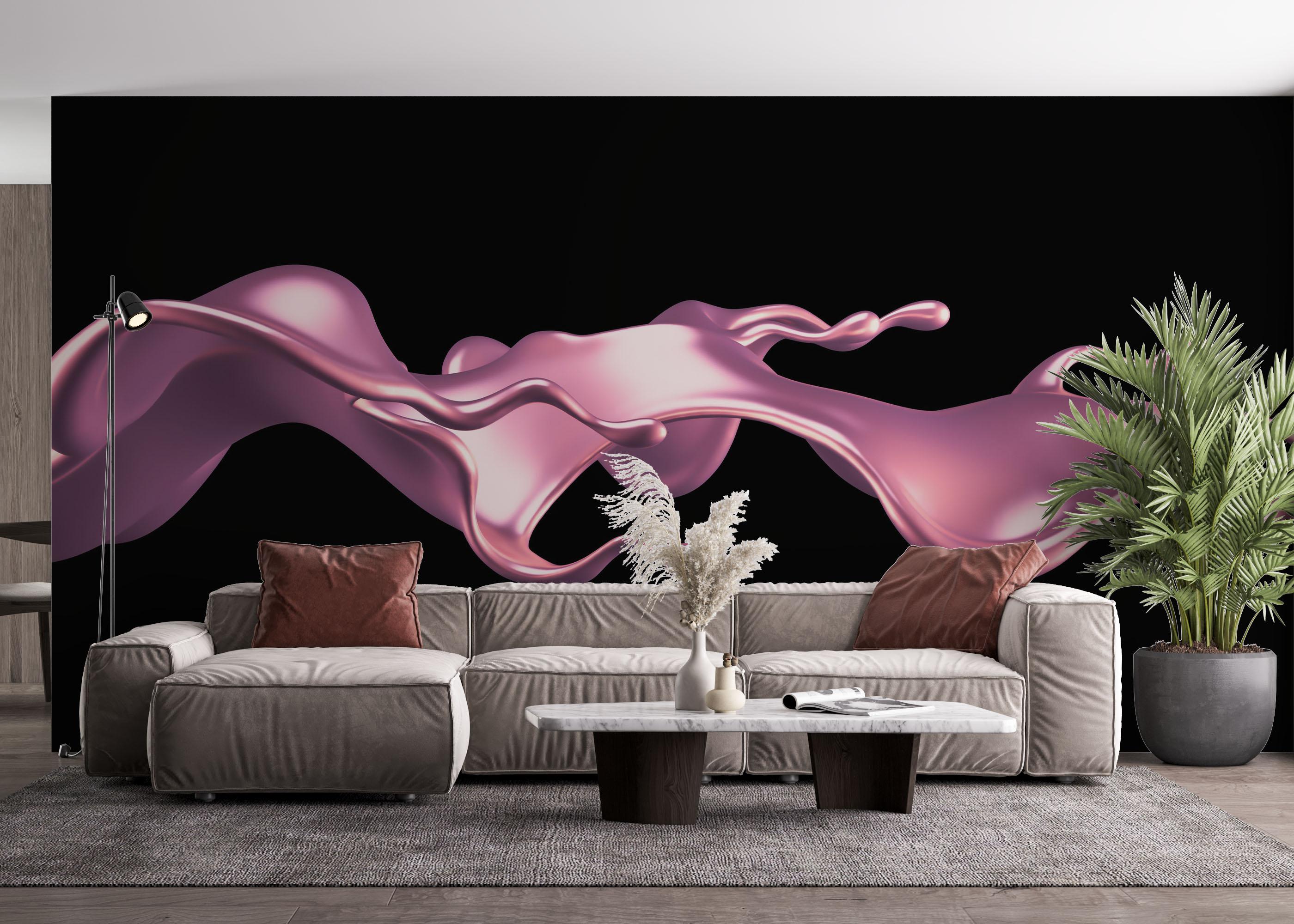 Fototapete Cool Pink Floating Liquid mockup 4
