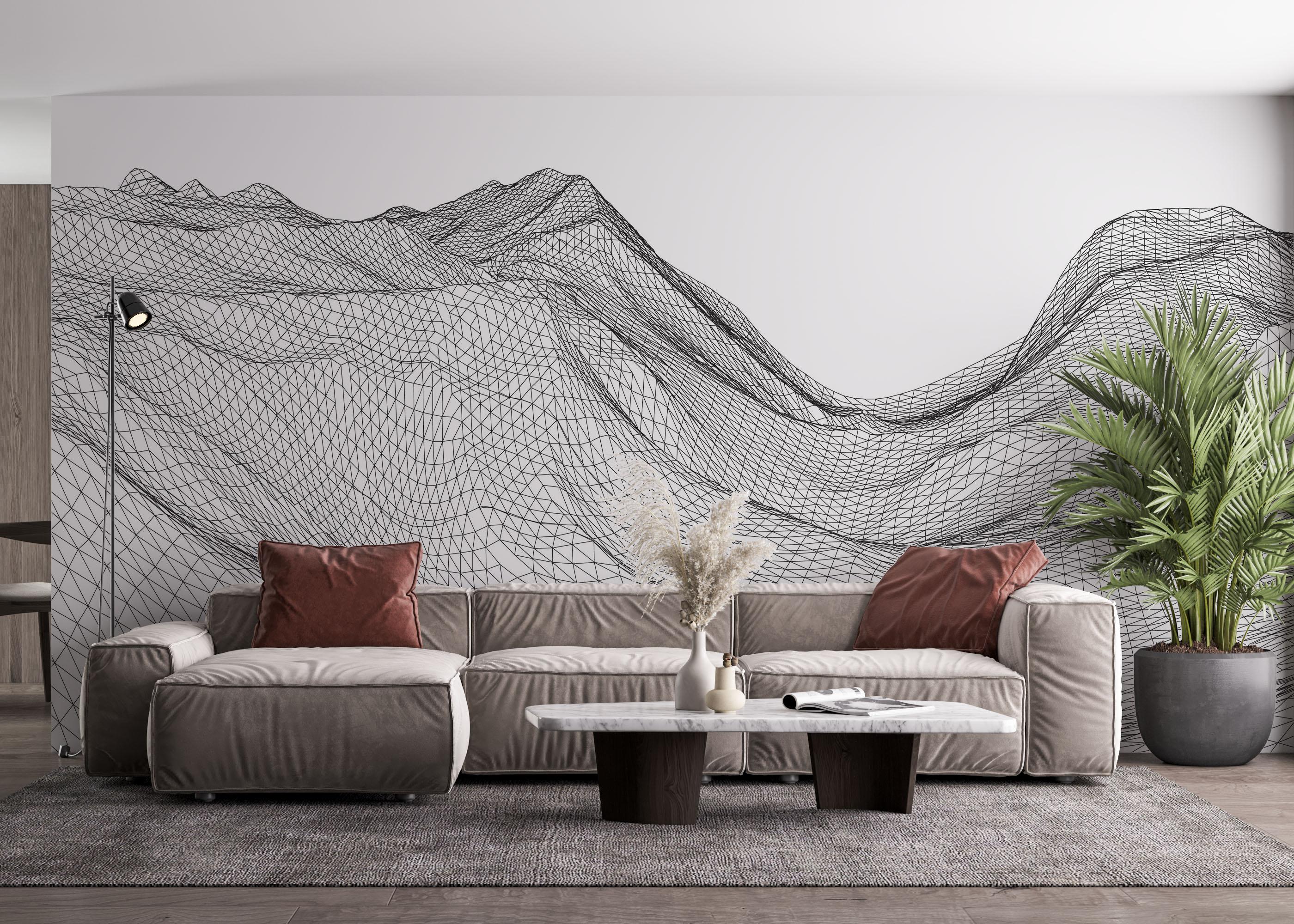 Fototapete Desert Triangle Line mockup 4