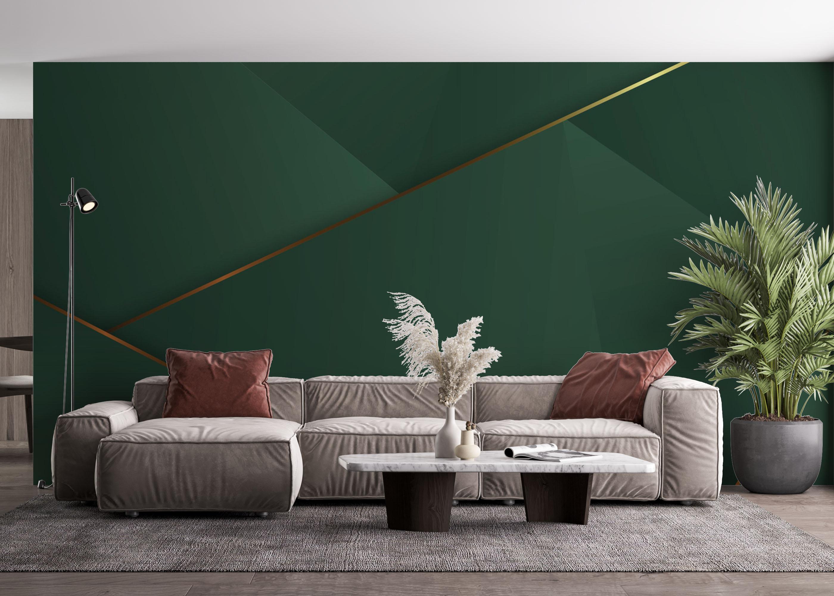 Fototapete Gold 3d Triangle Line mockup 4